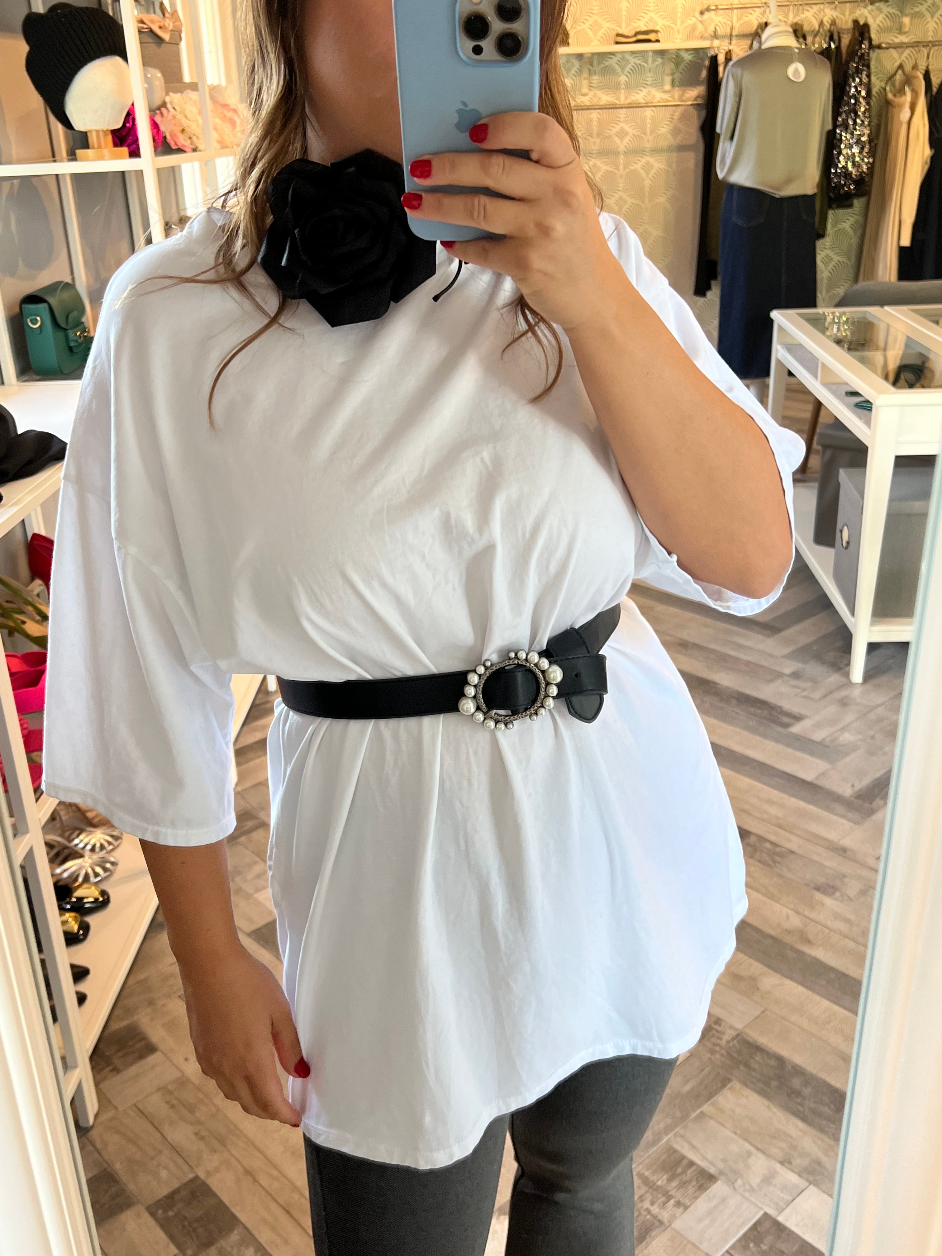 Cintura fibbia perle