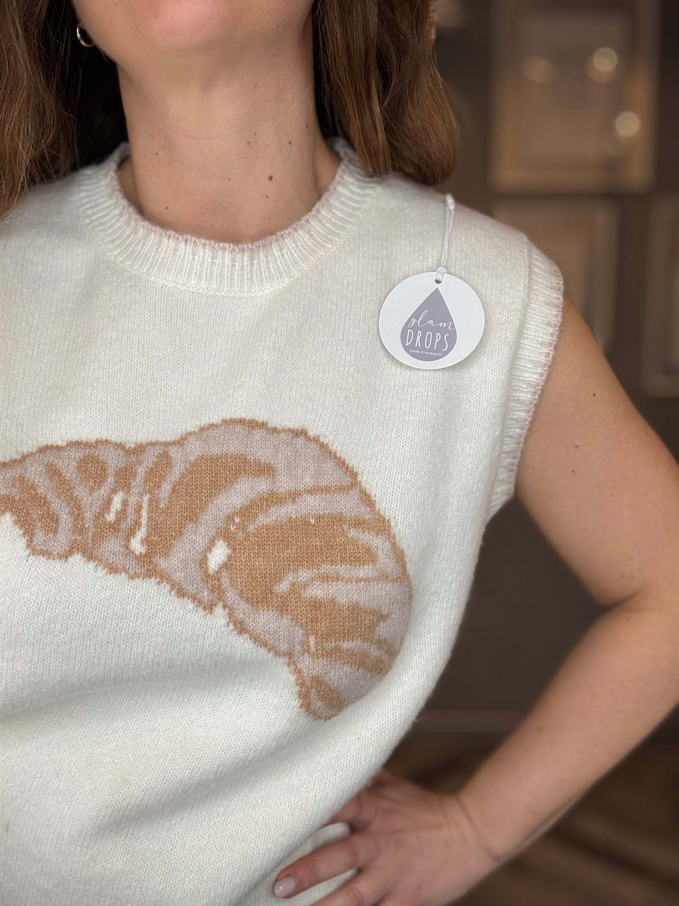 Gilet in maglia croissant