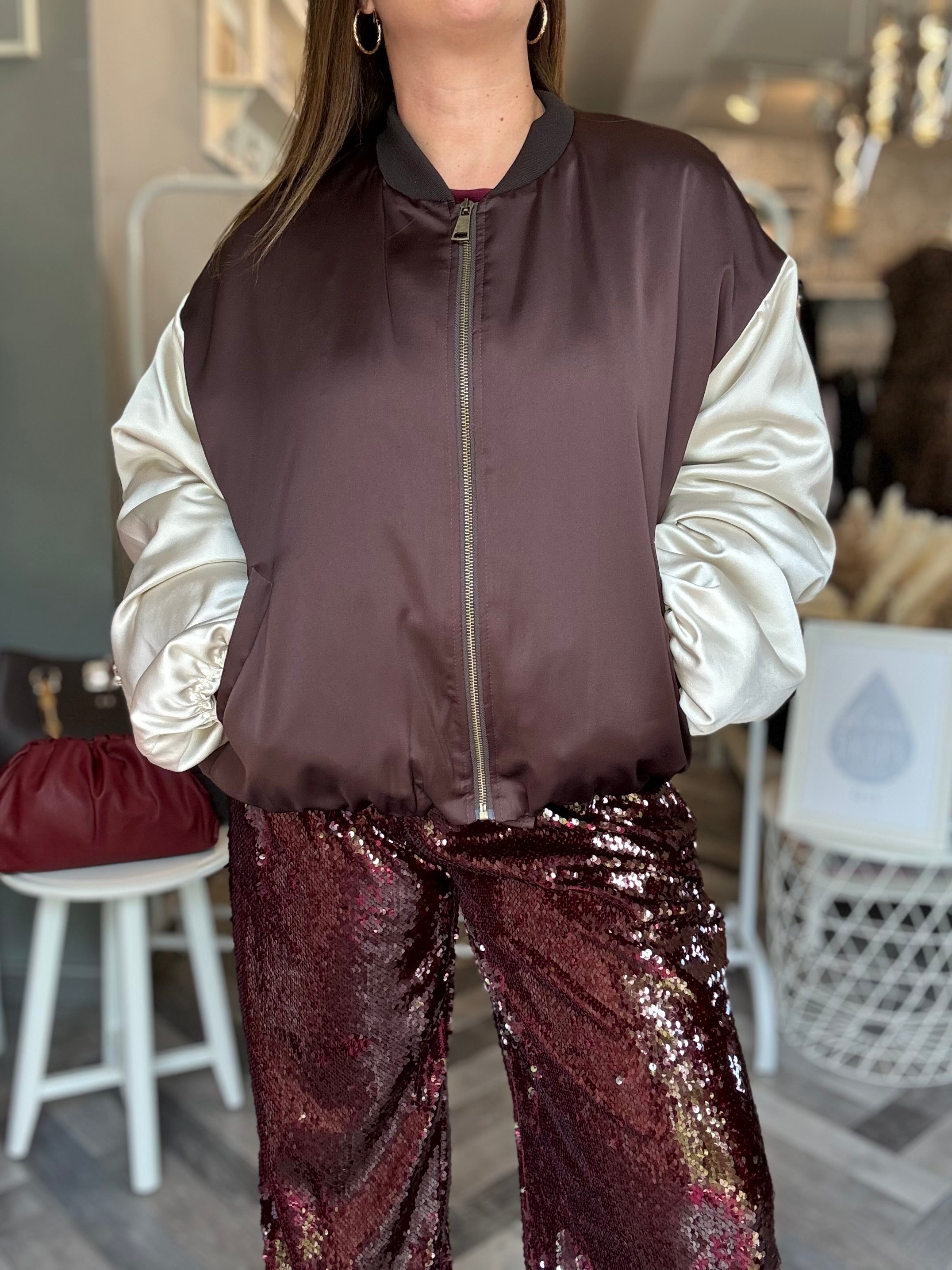 Bomber raso bicolore