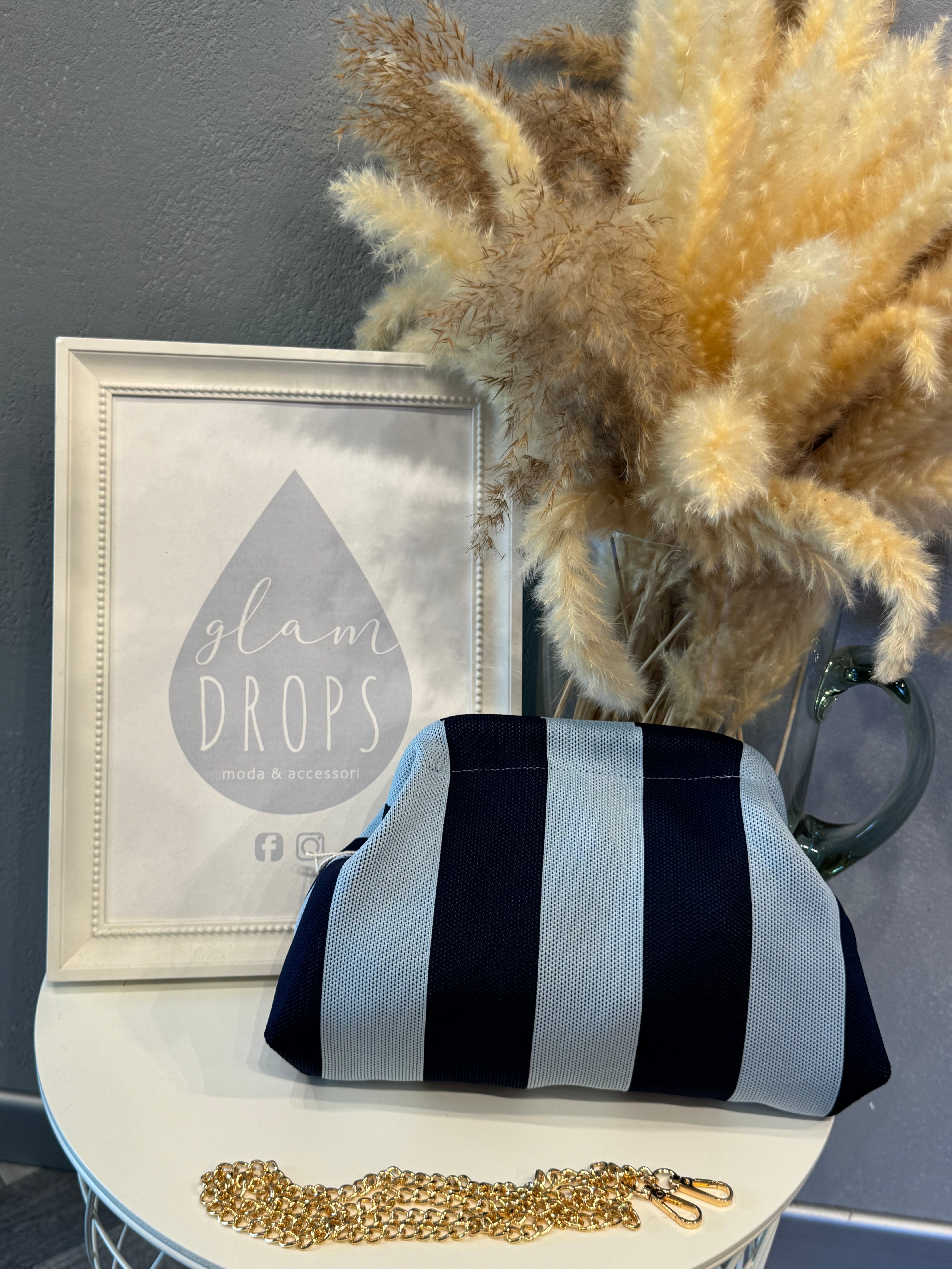 Borsa Stripe blu e celeste