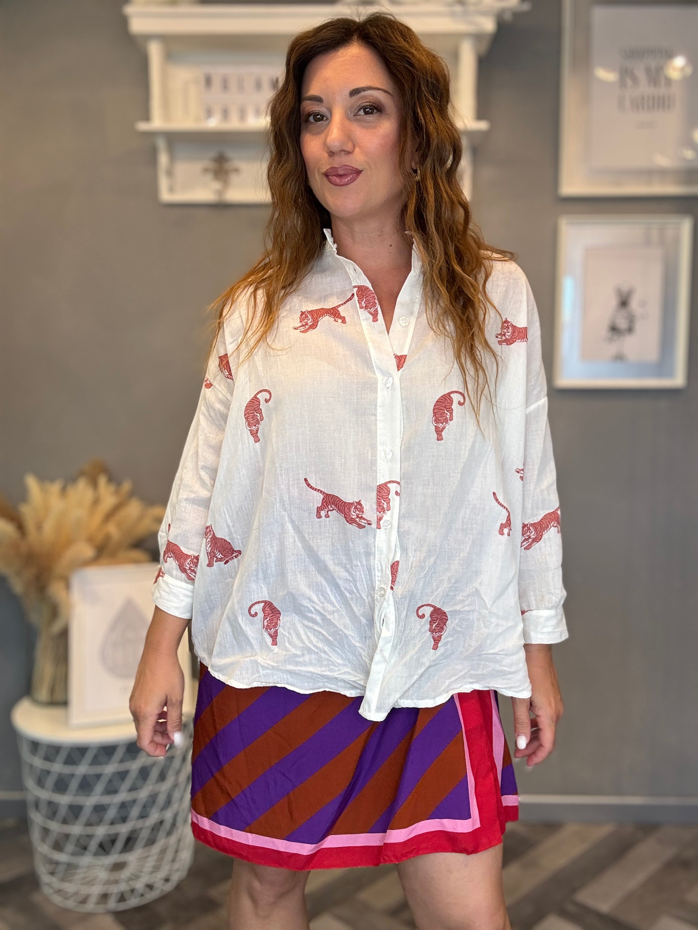 Camicia Isla Bonita tigri rosa
