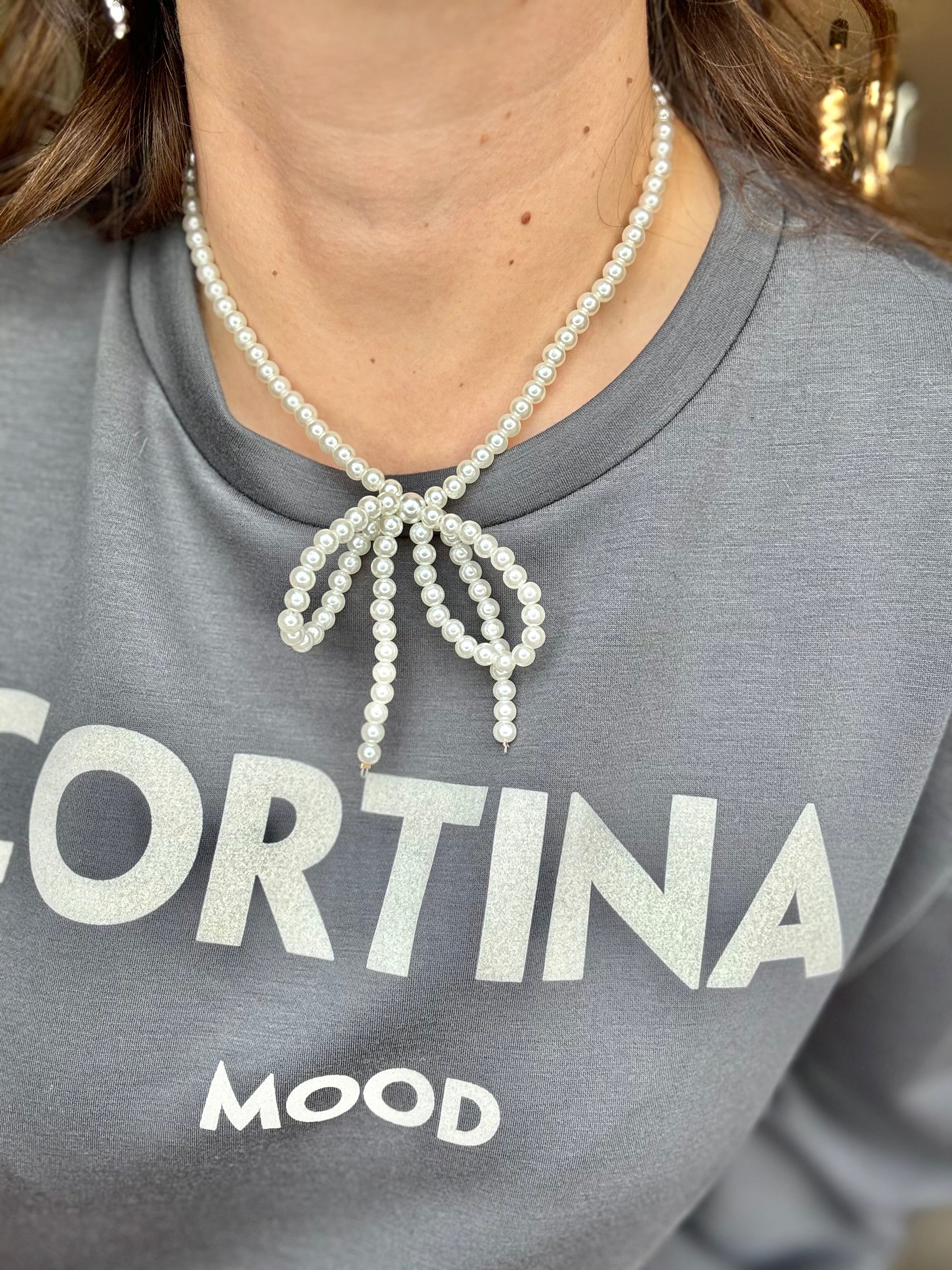 Collana fiocco perle
