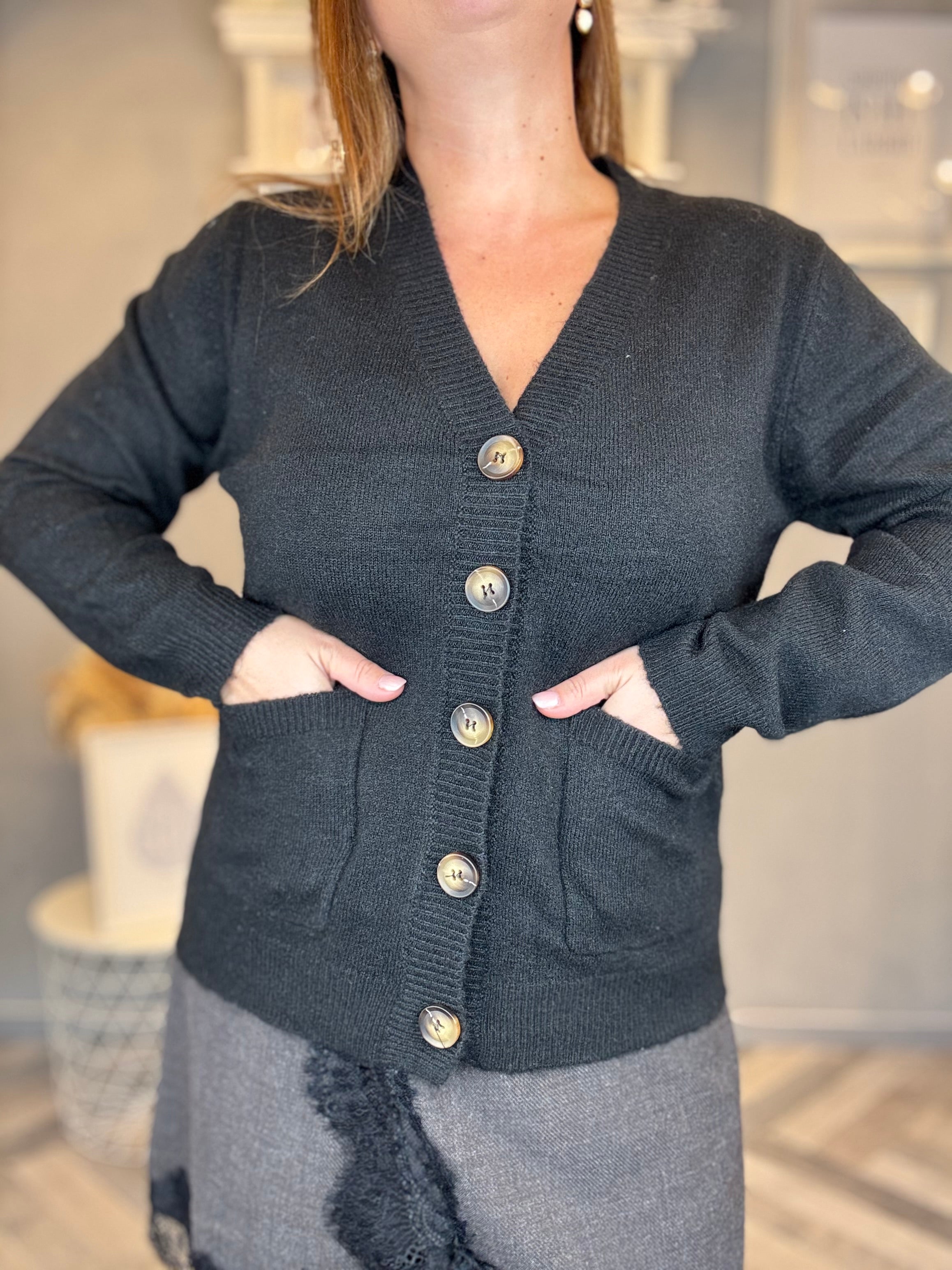 Cardigan basic nero