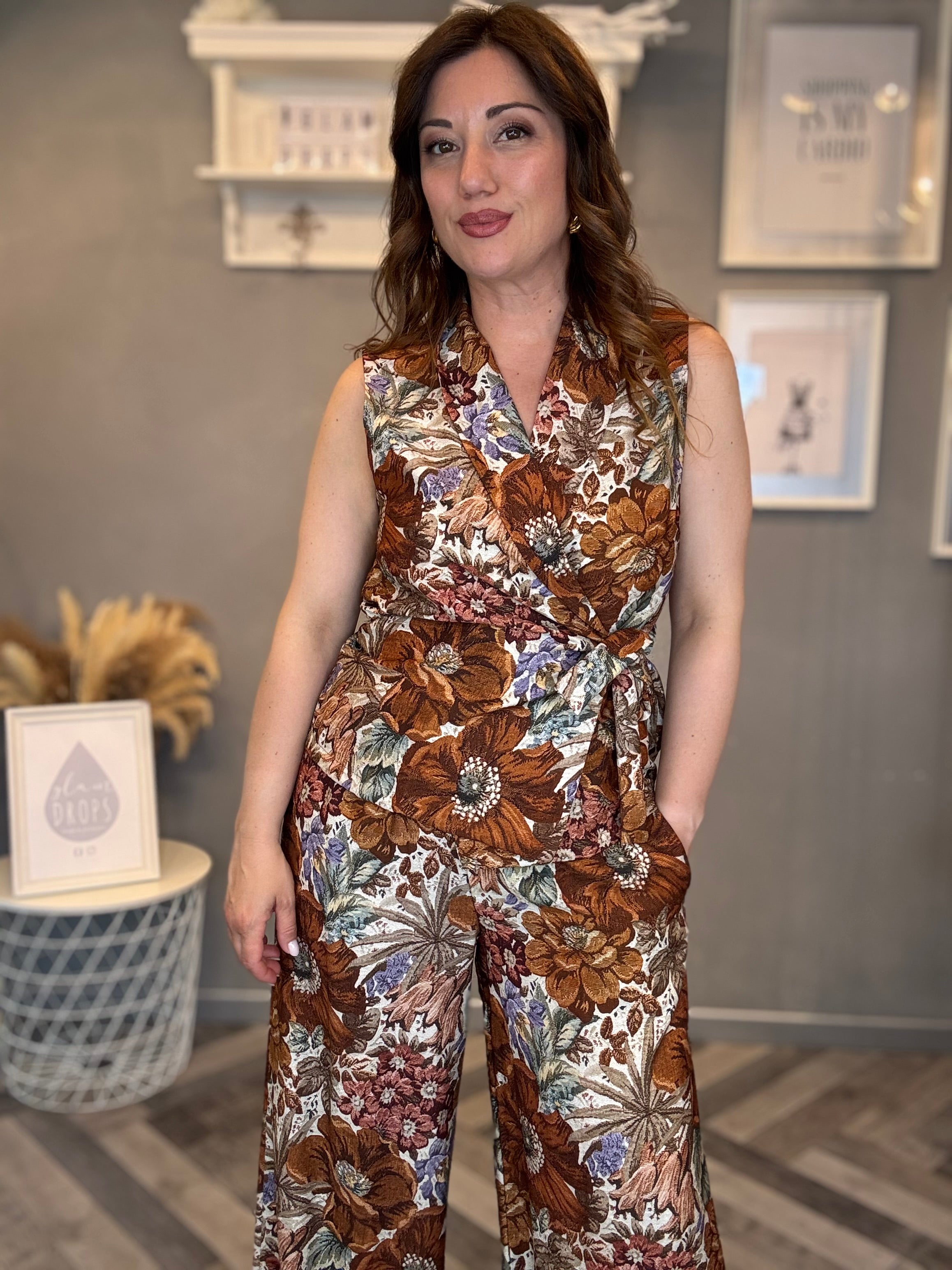 Coordinato Floreale Boho ruggine