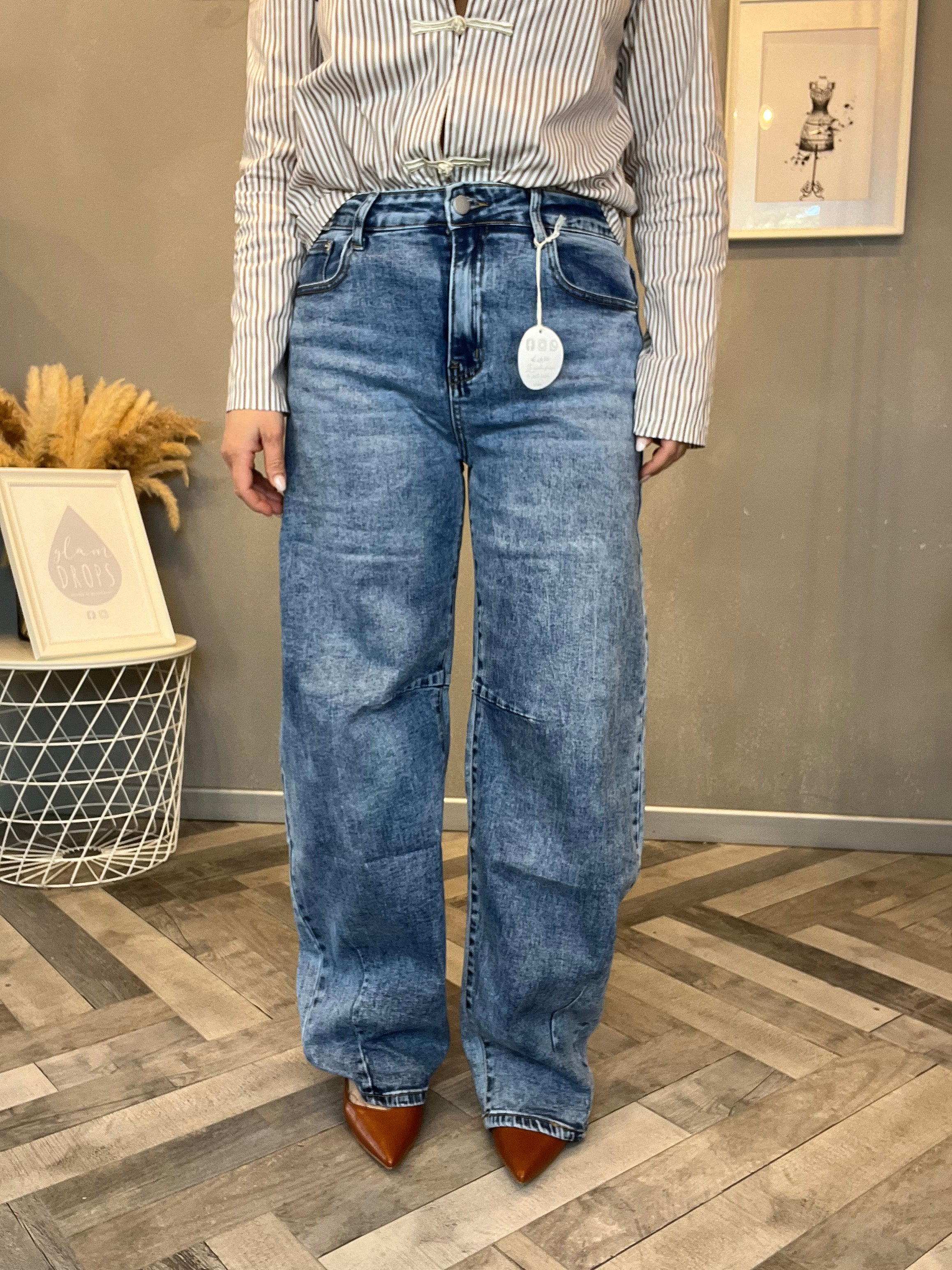 Jeans barrel elasticizzato