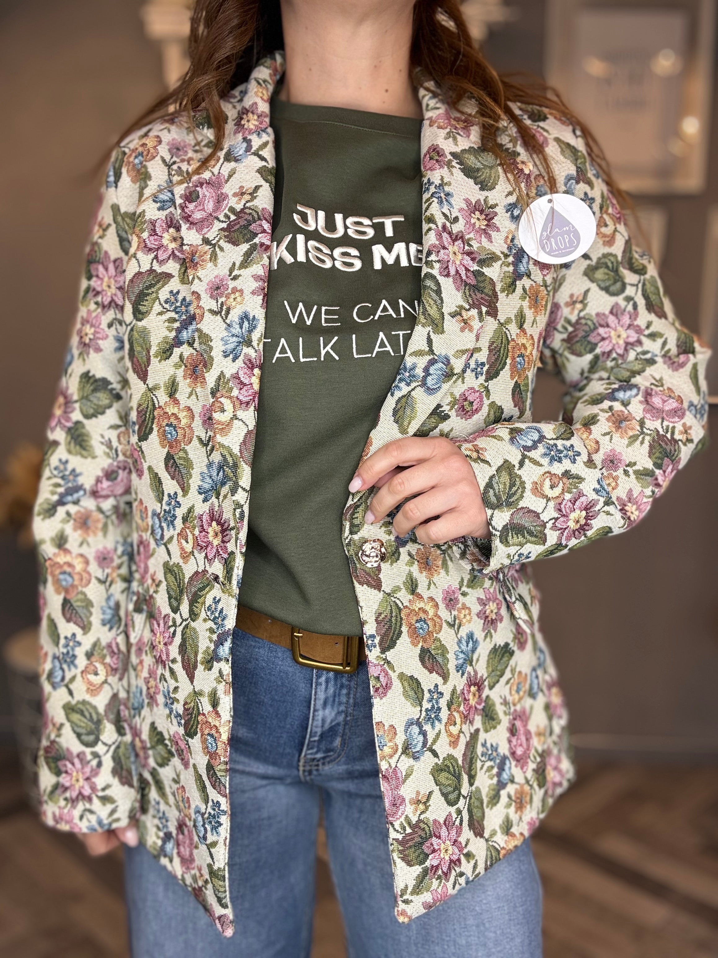Lumina t-shirt Just kiss me verde militare