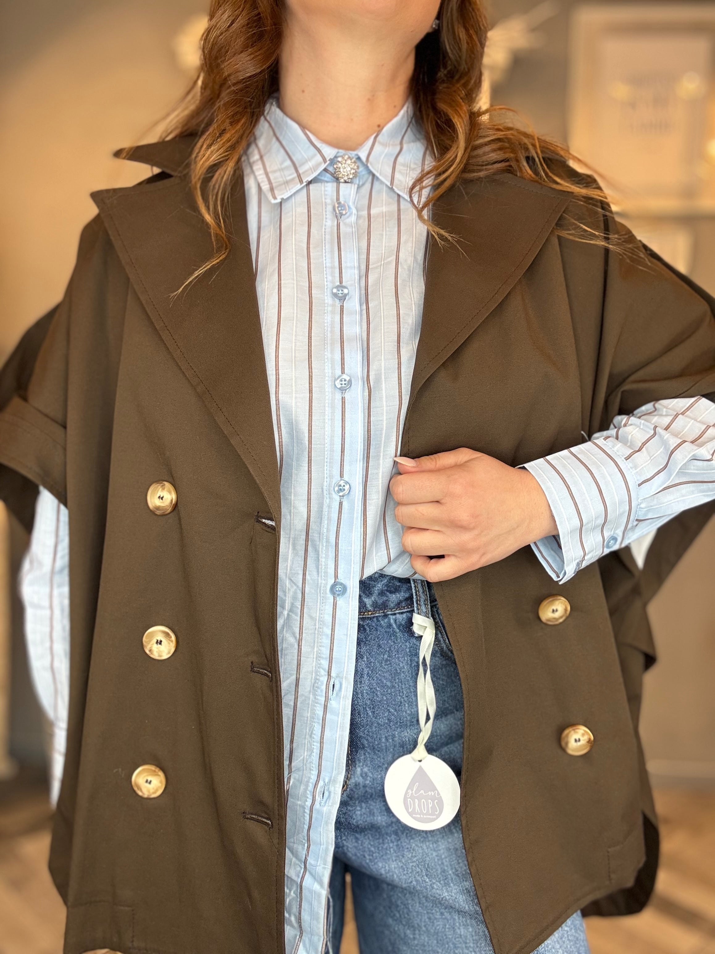 Trench smanicato gilet moro