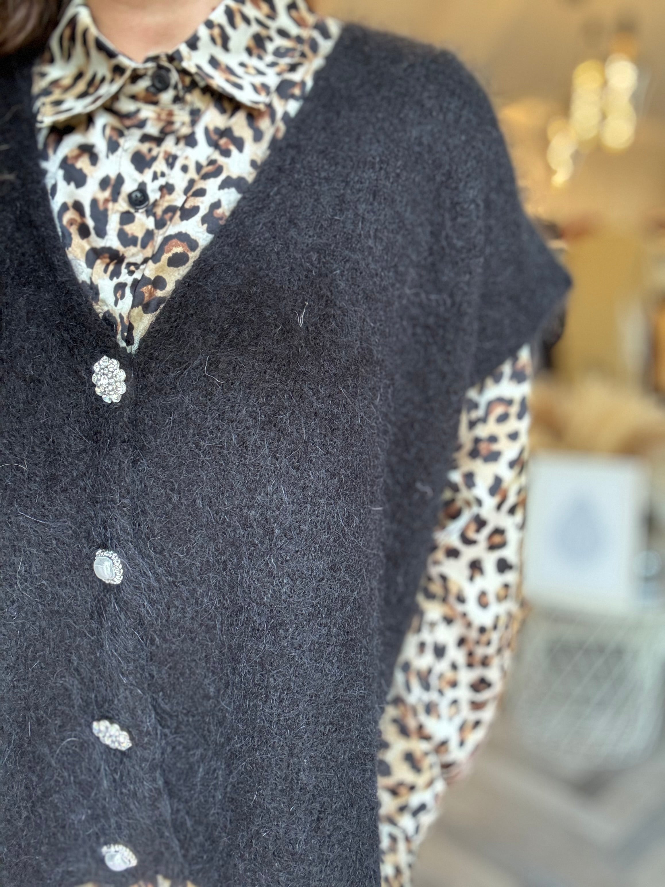 Gilet in maglia over 4 bottoni