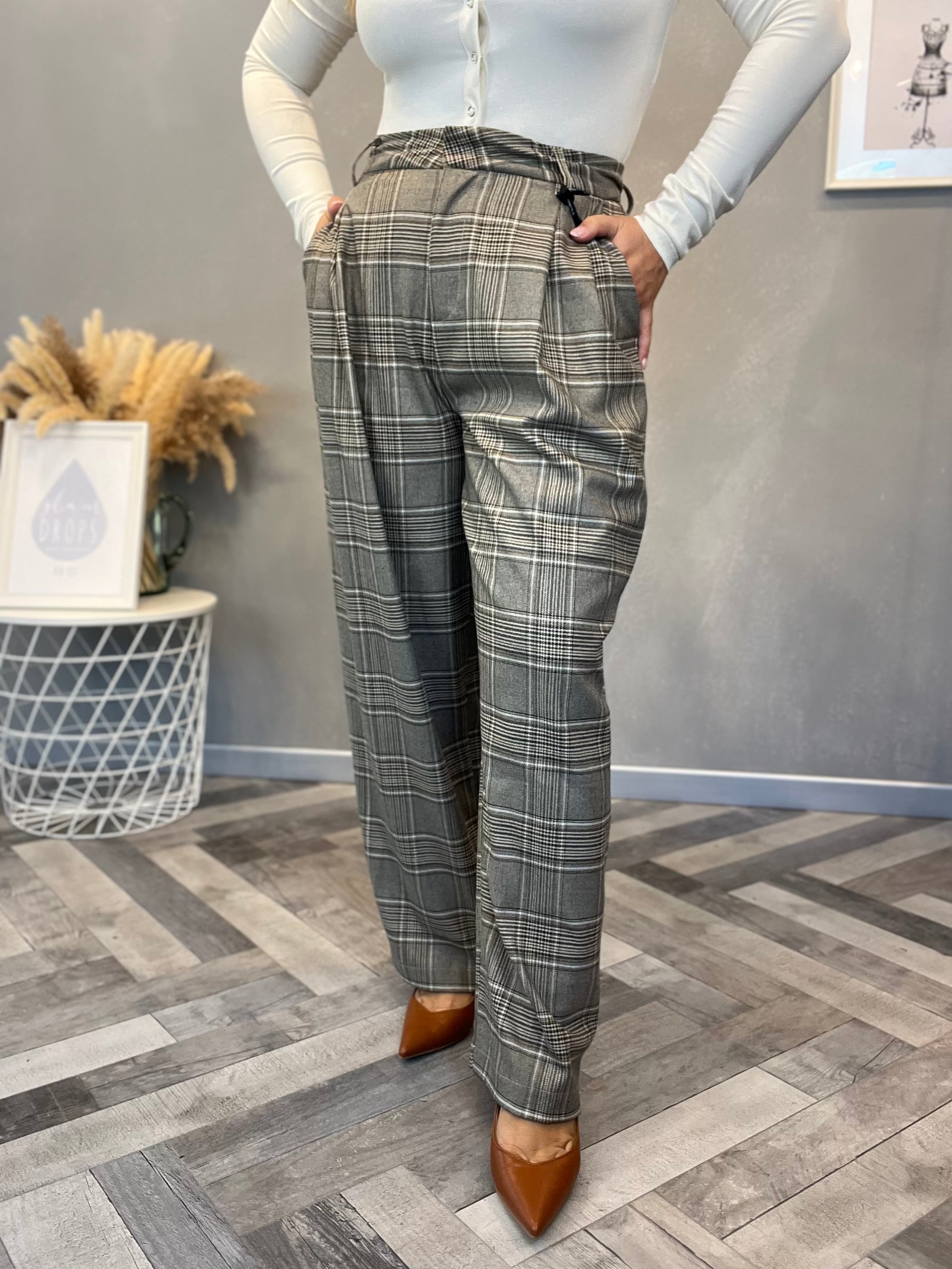 Lumina pantalone fango a quadri