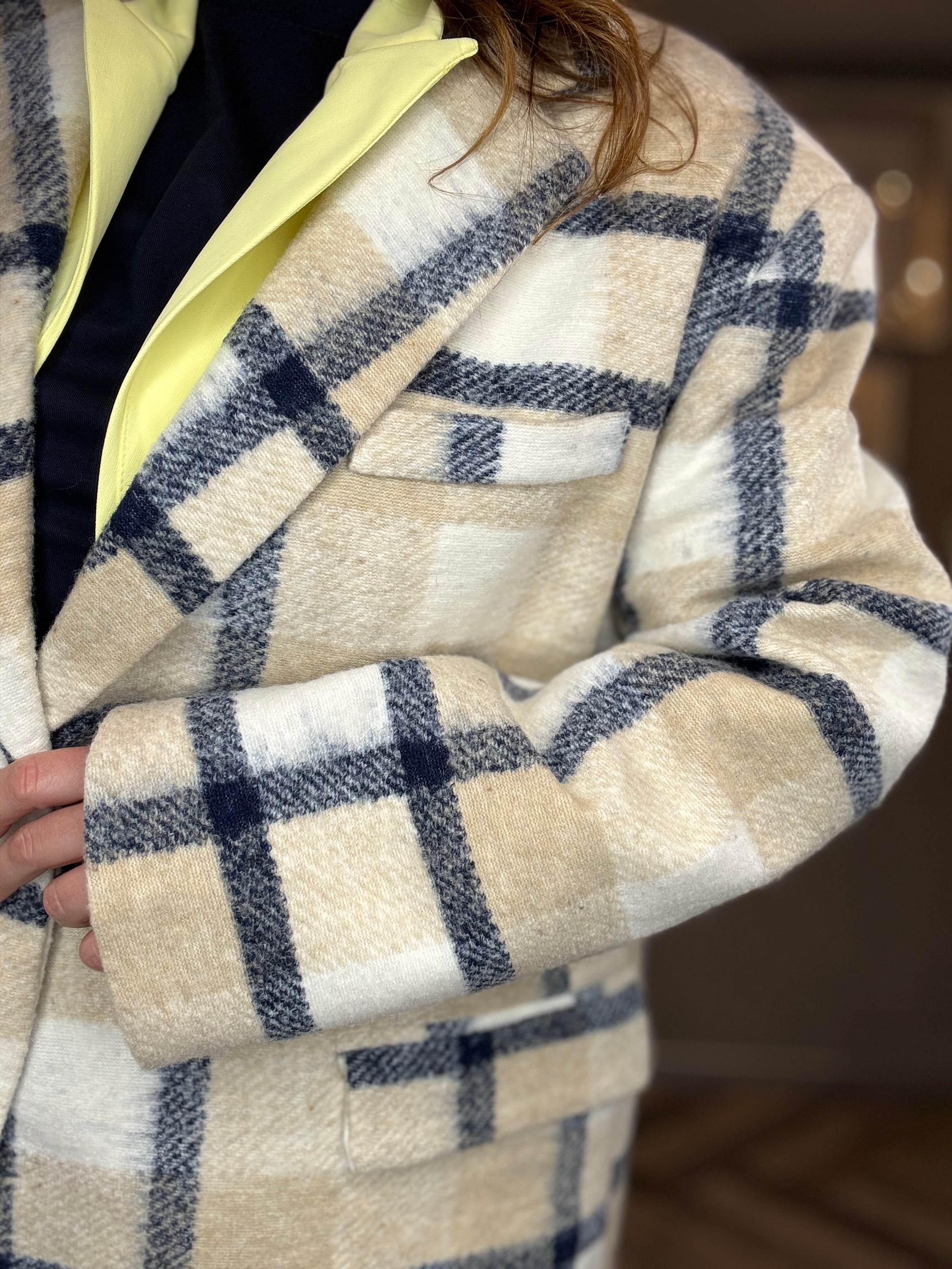 Lumina giacca cappotto a quadri