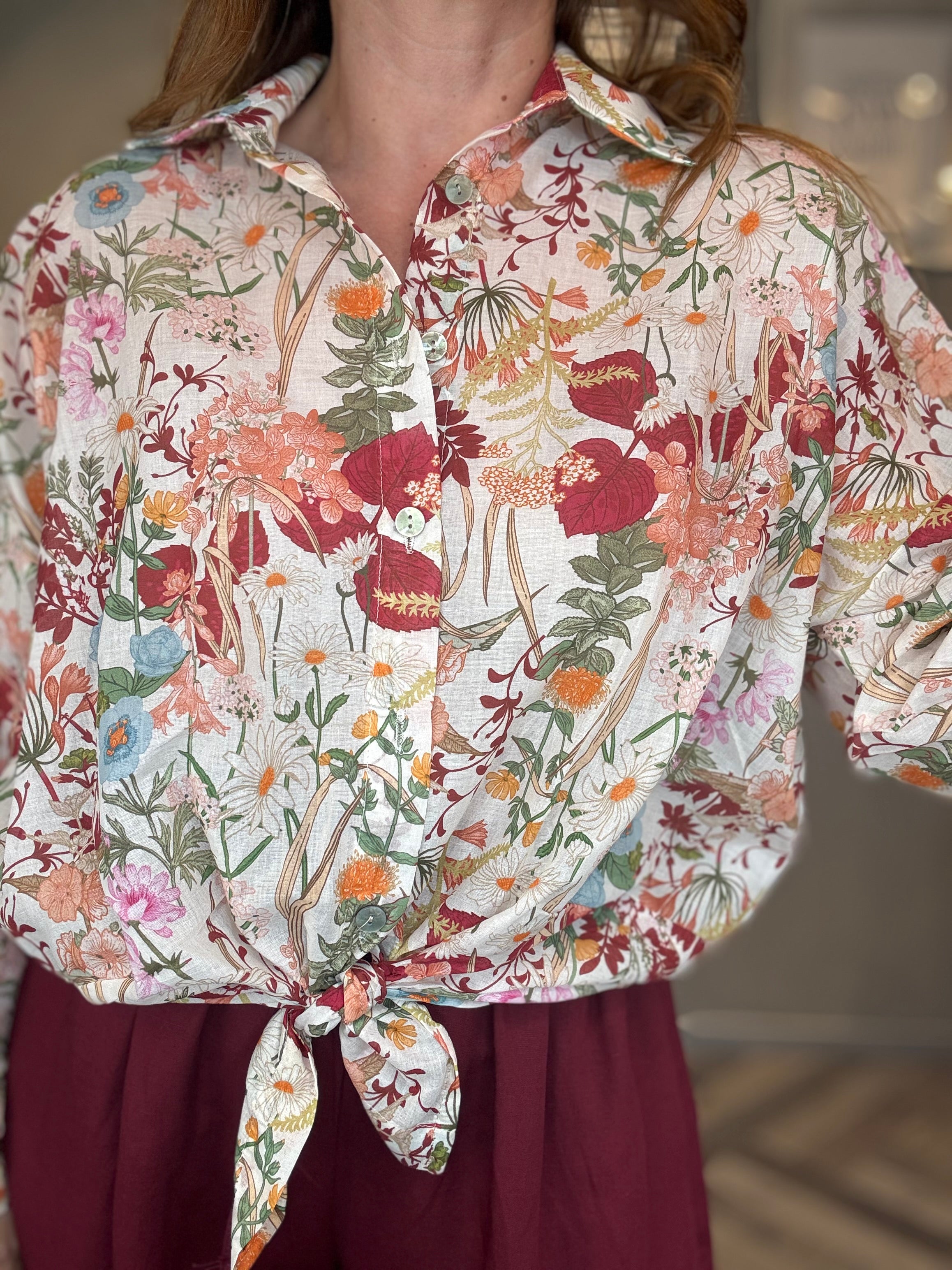 Camicia Burgundy Flower