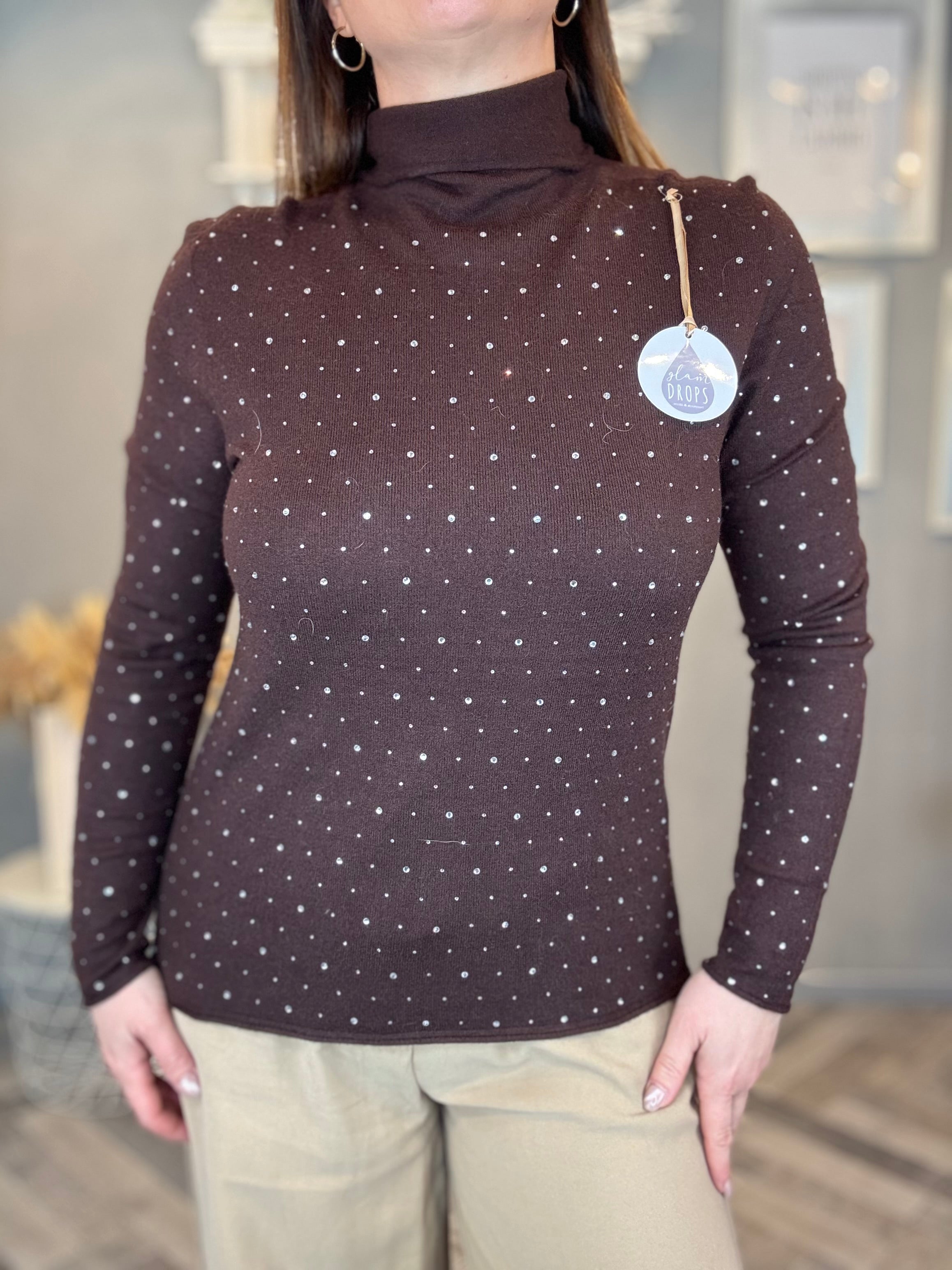 Lupetto con strass cioccolato