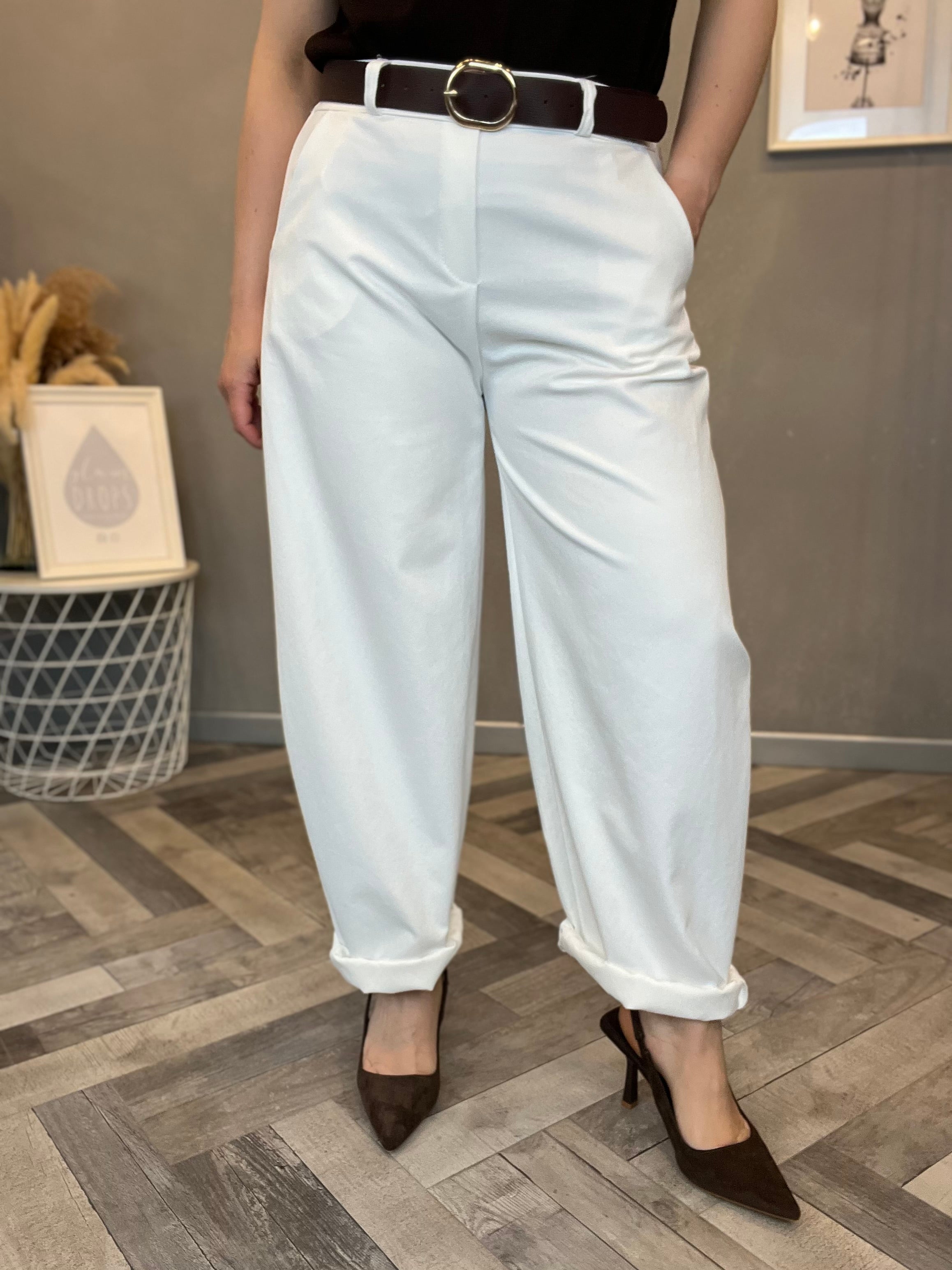 Pantalone bianco strutturato