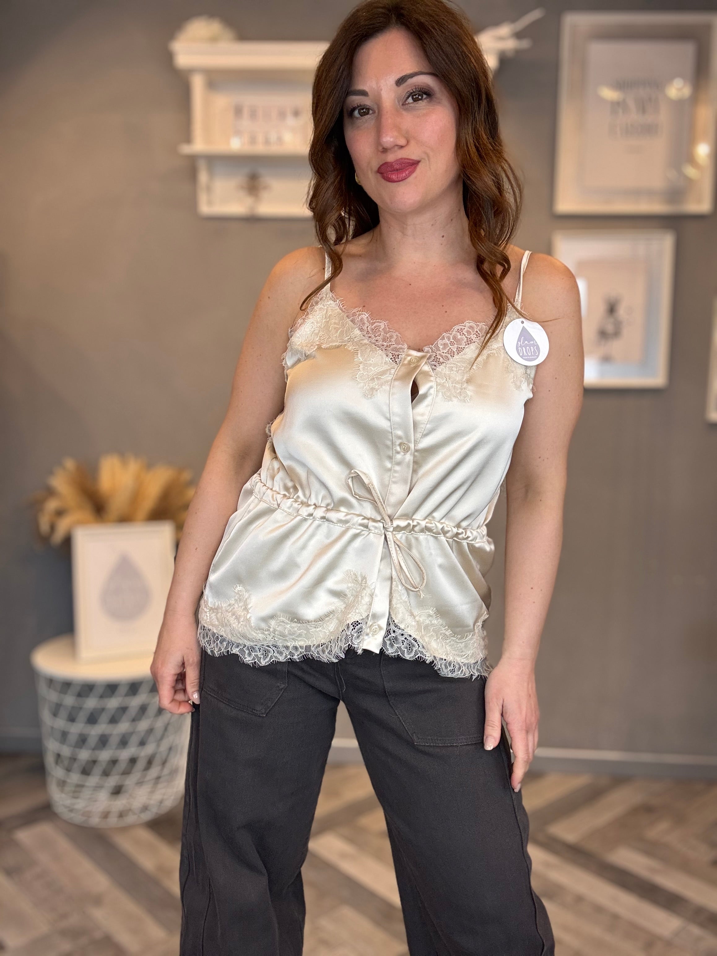 Top satin lace burro