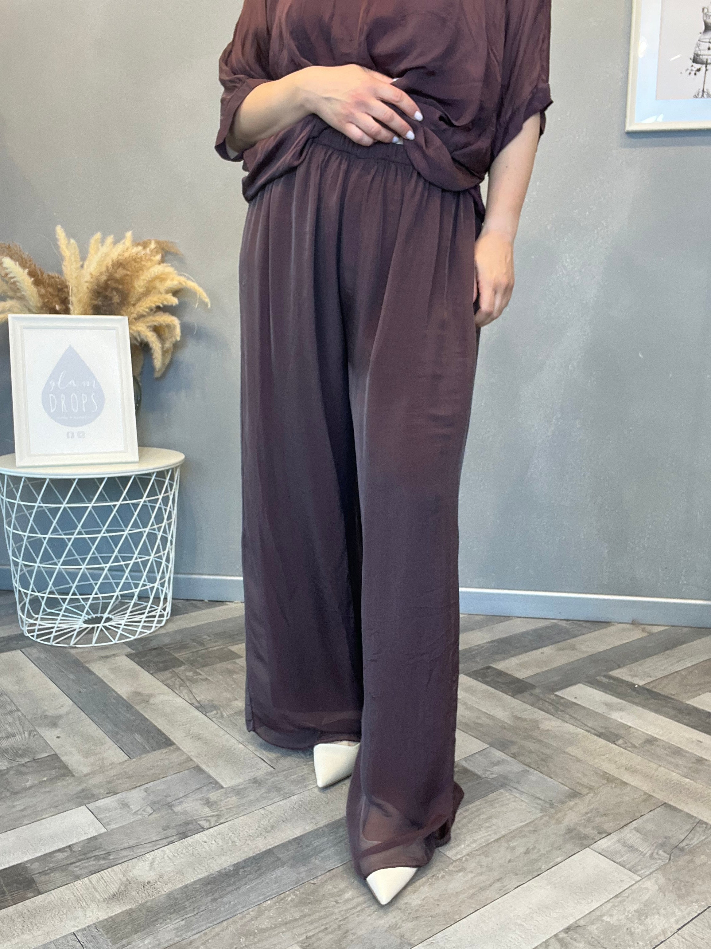 Coordinato satin vinaccia