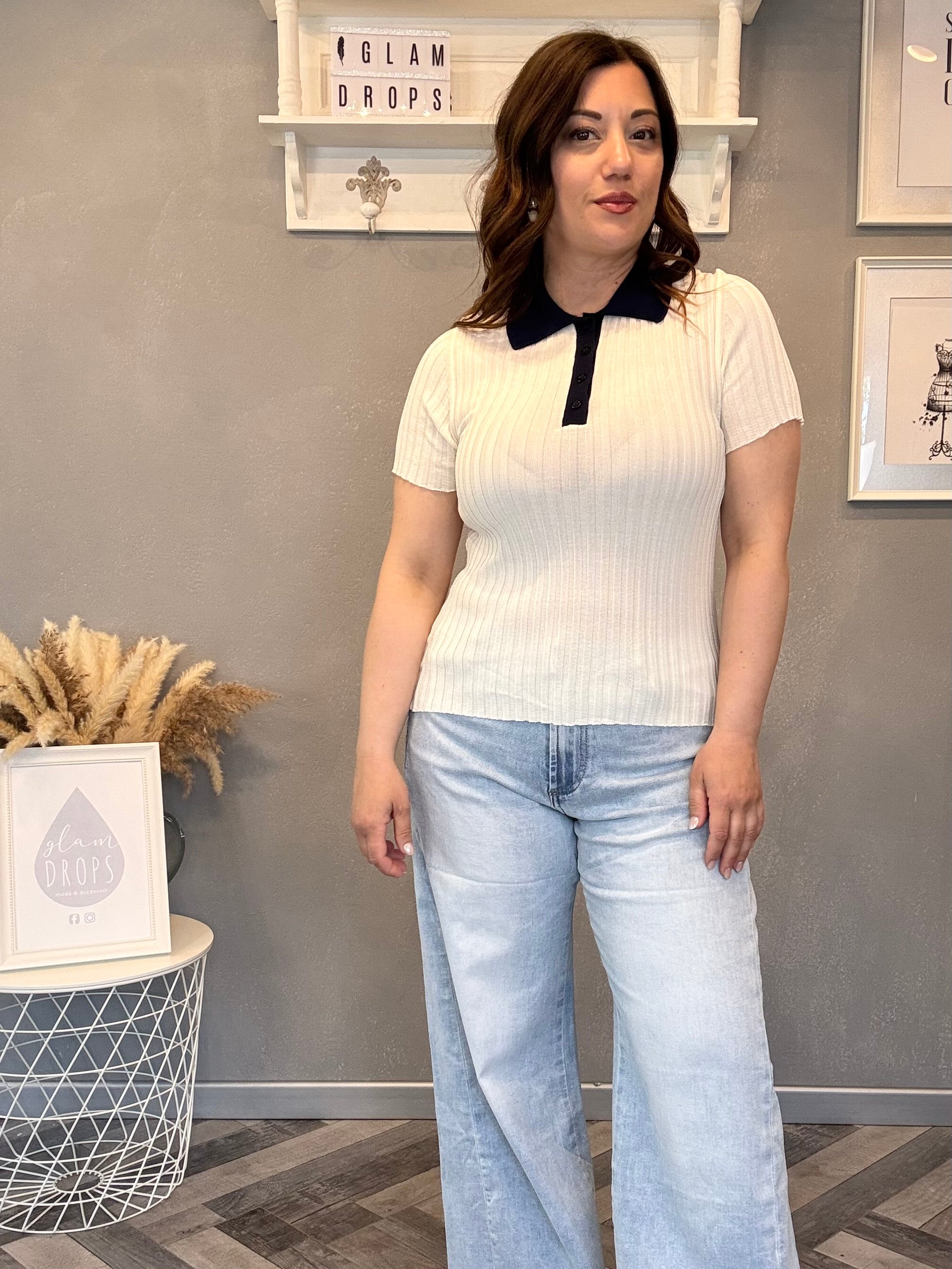 Lumina polo in maglia a costine