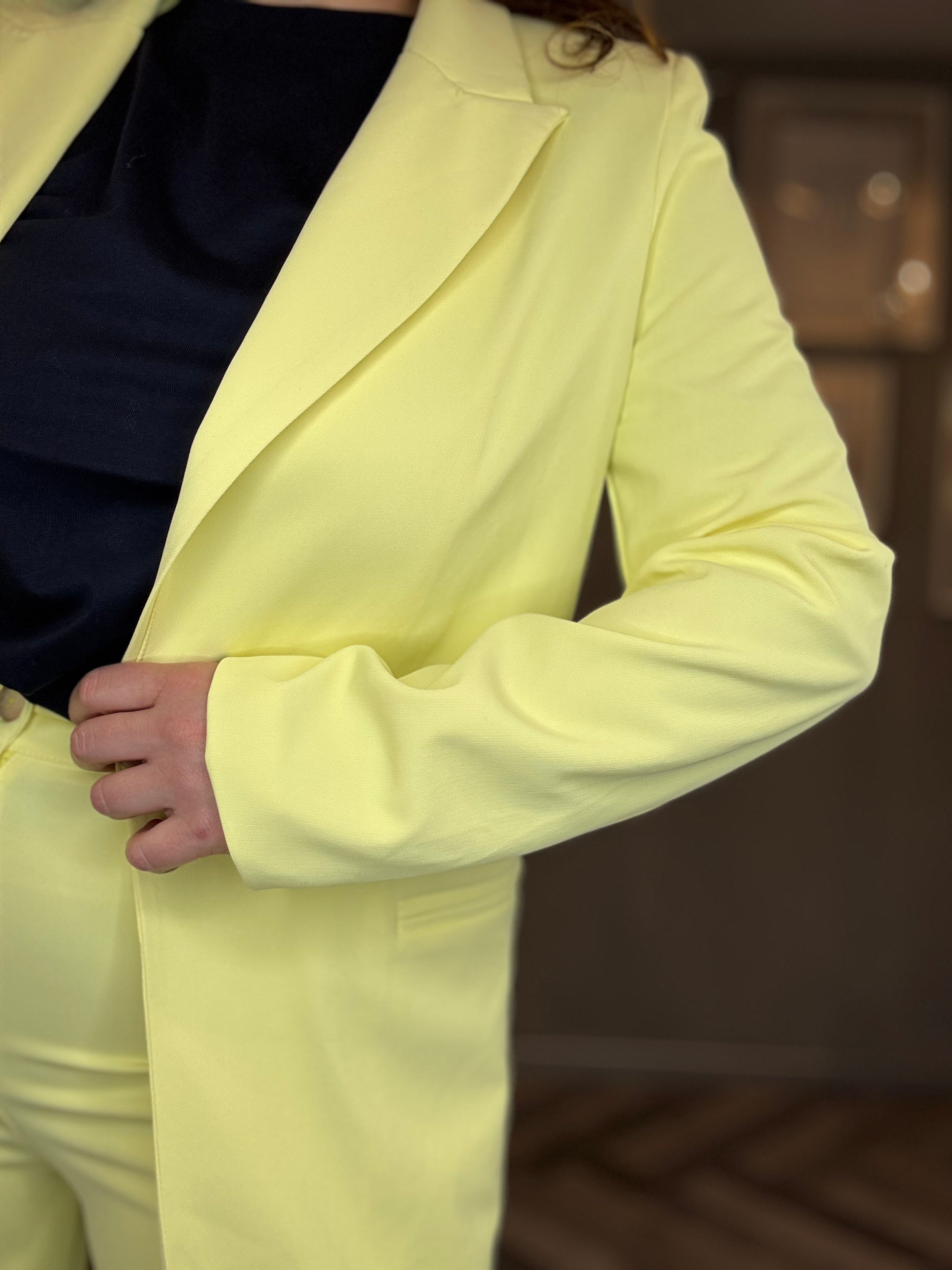 Blazer monopetto giallo pastello