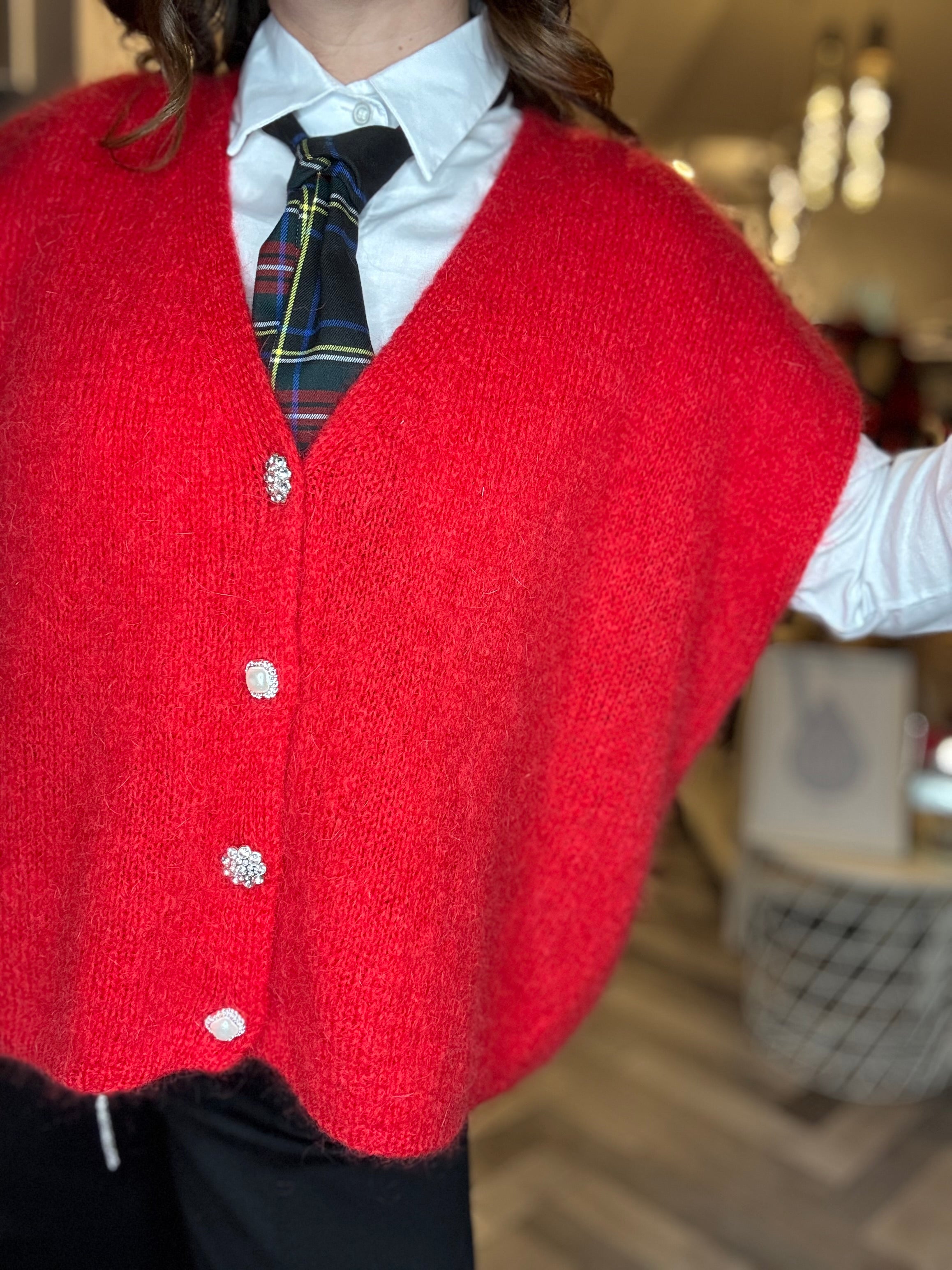 Gilet in maglia over 4 bottoni