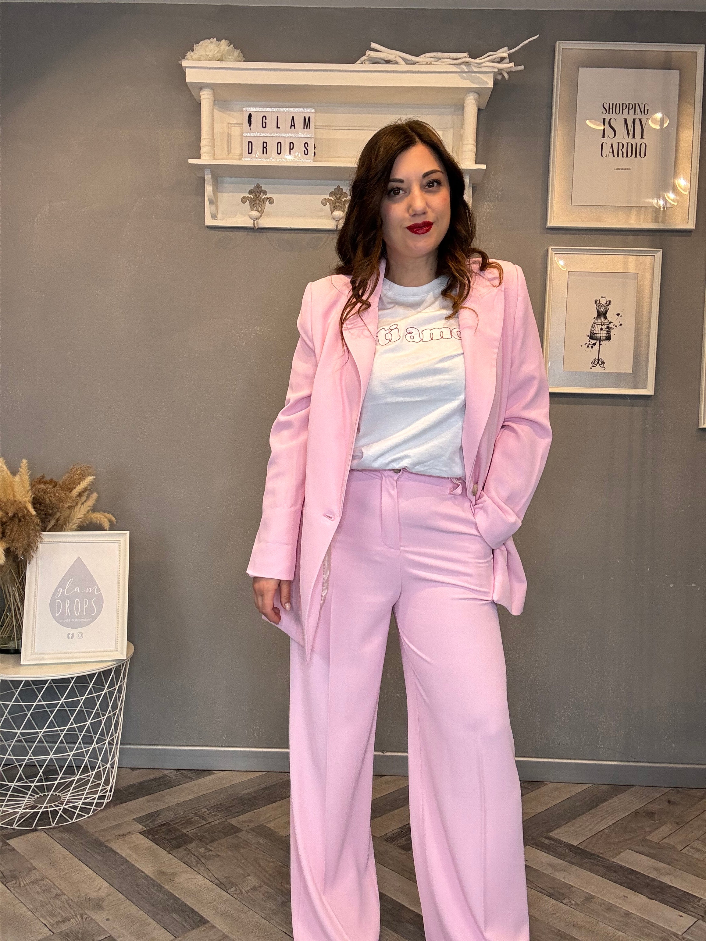 Pantalone a gamba larga a vita alta