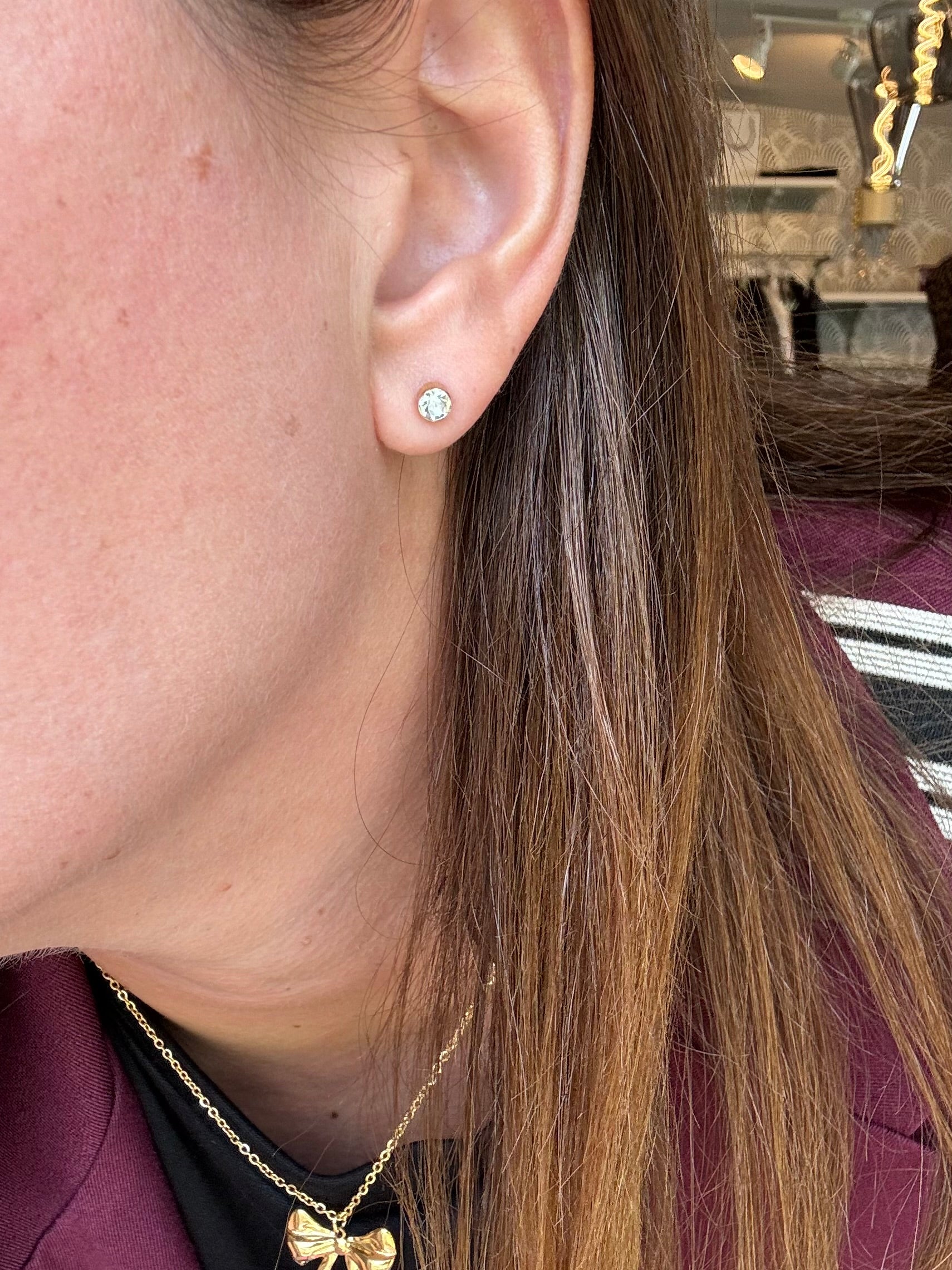 Orecchini strass singolo