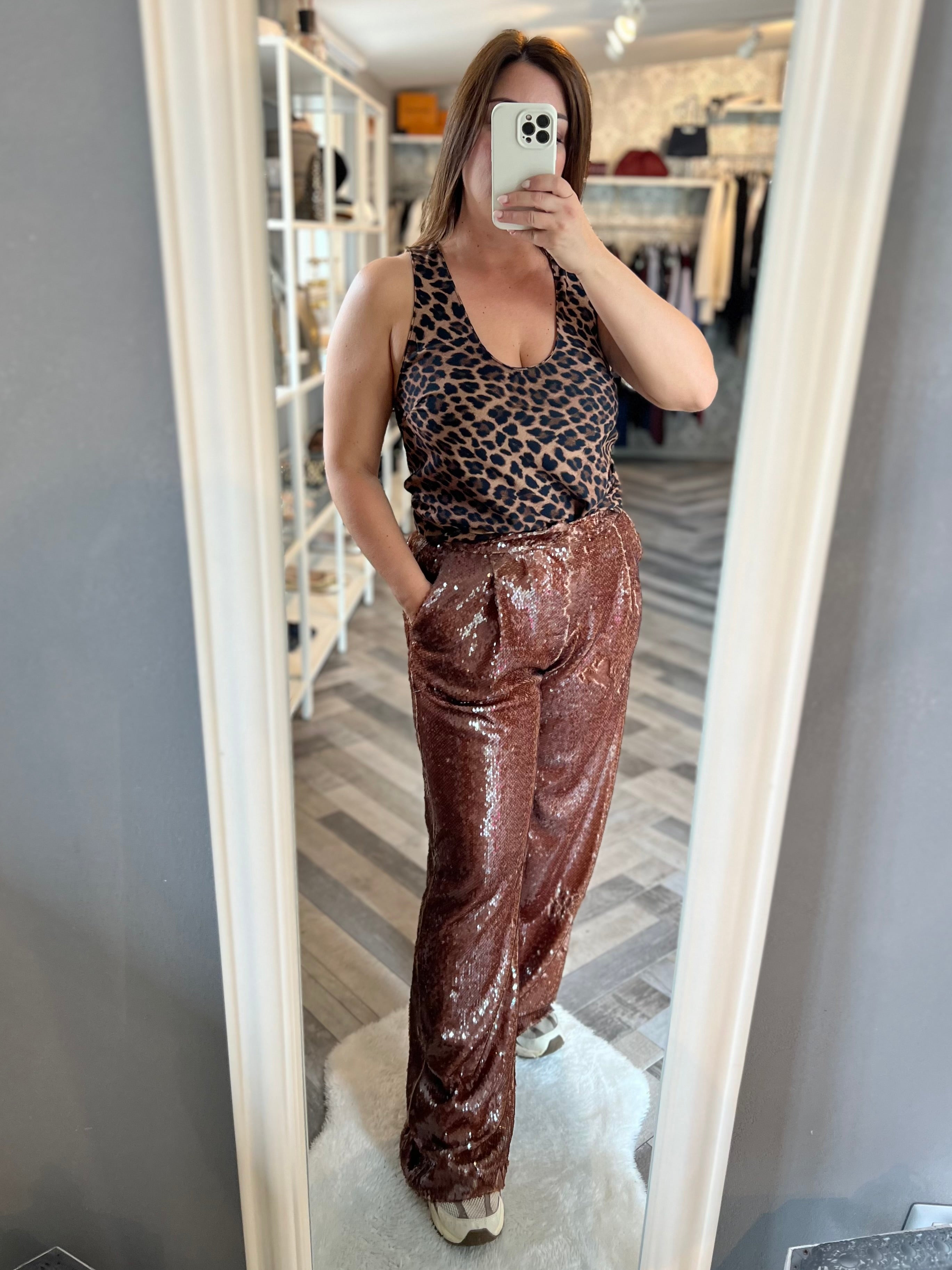 Lumina top leopardato