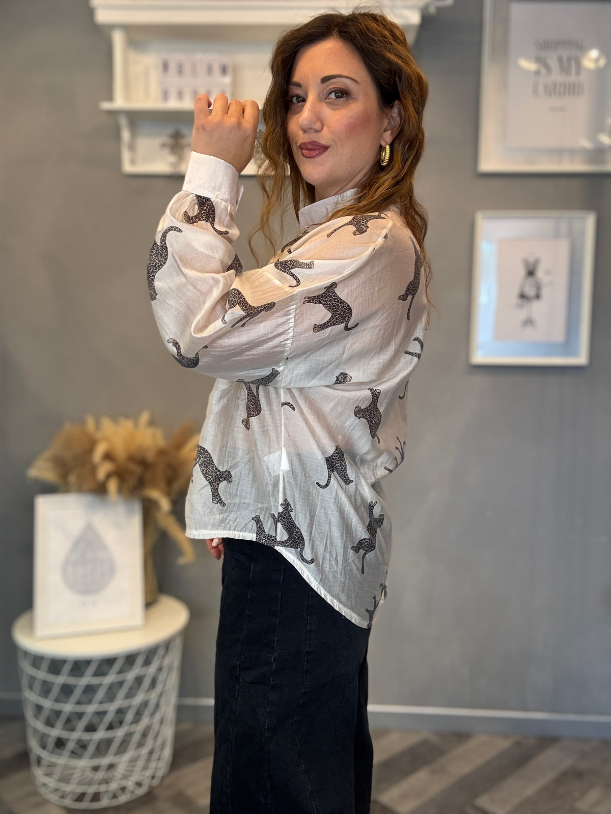 Camicia Wild Leopard panna