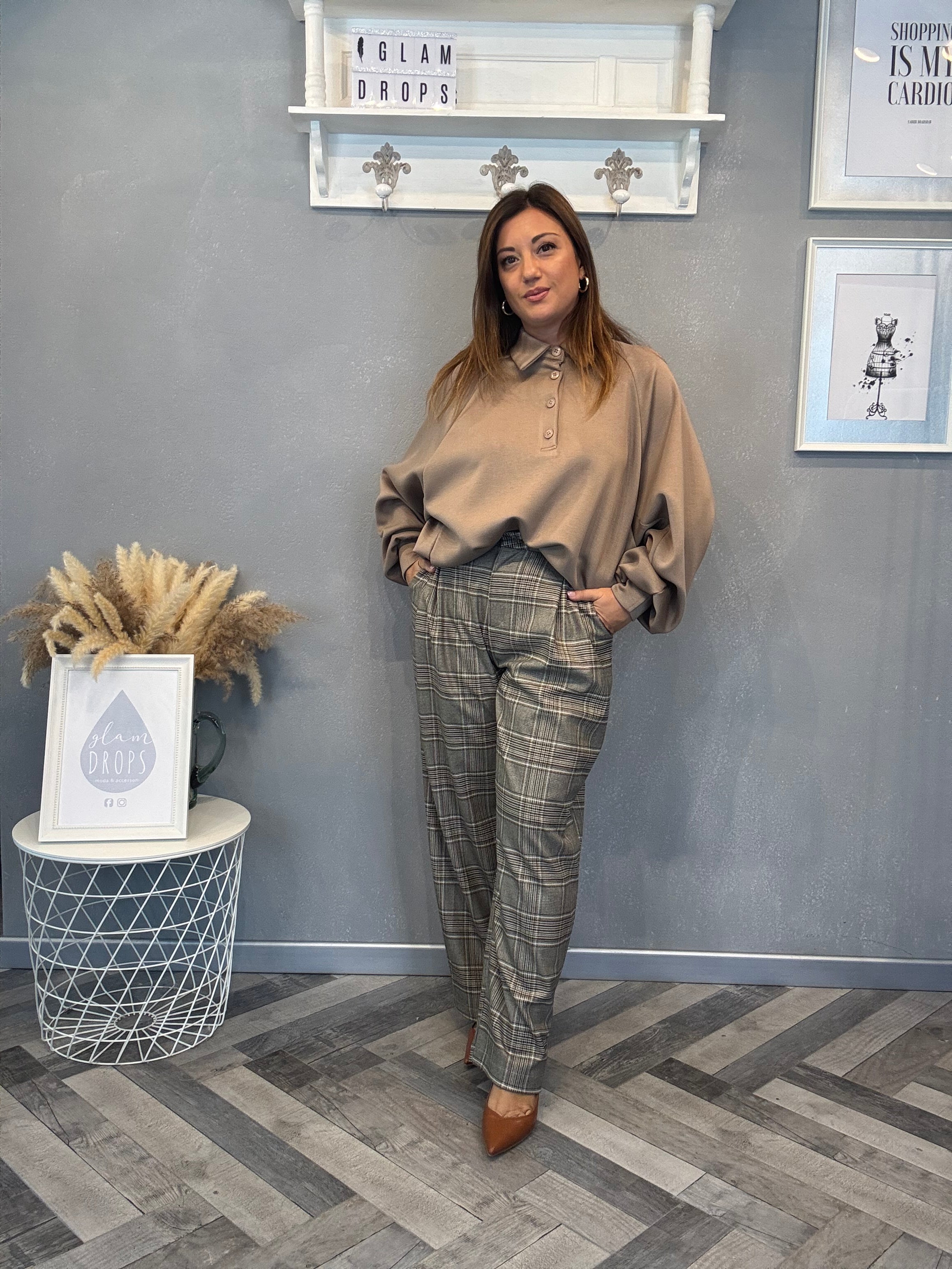 Lumina felpa polo cammello