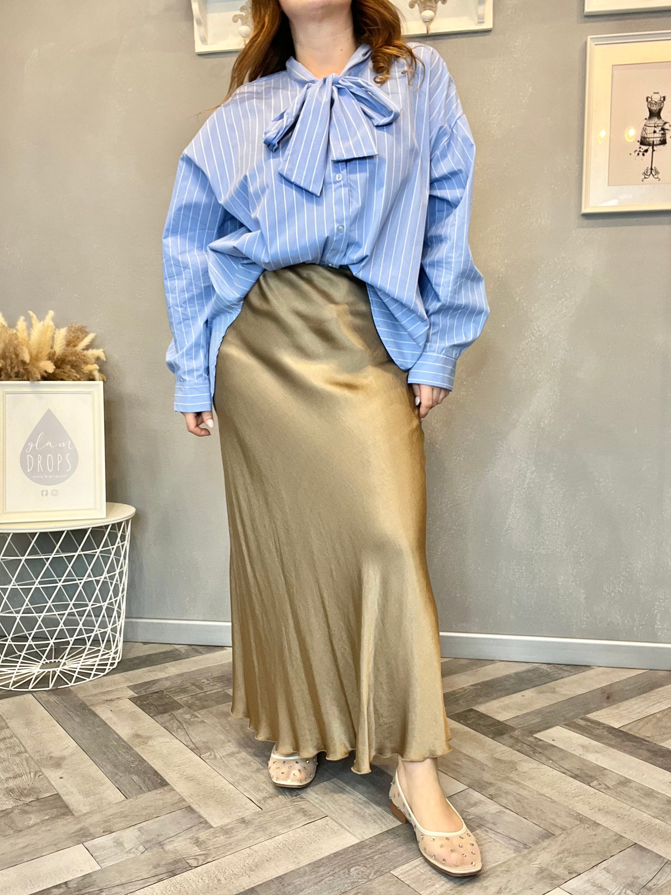 Gonna in raso di viscosa Lucy