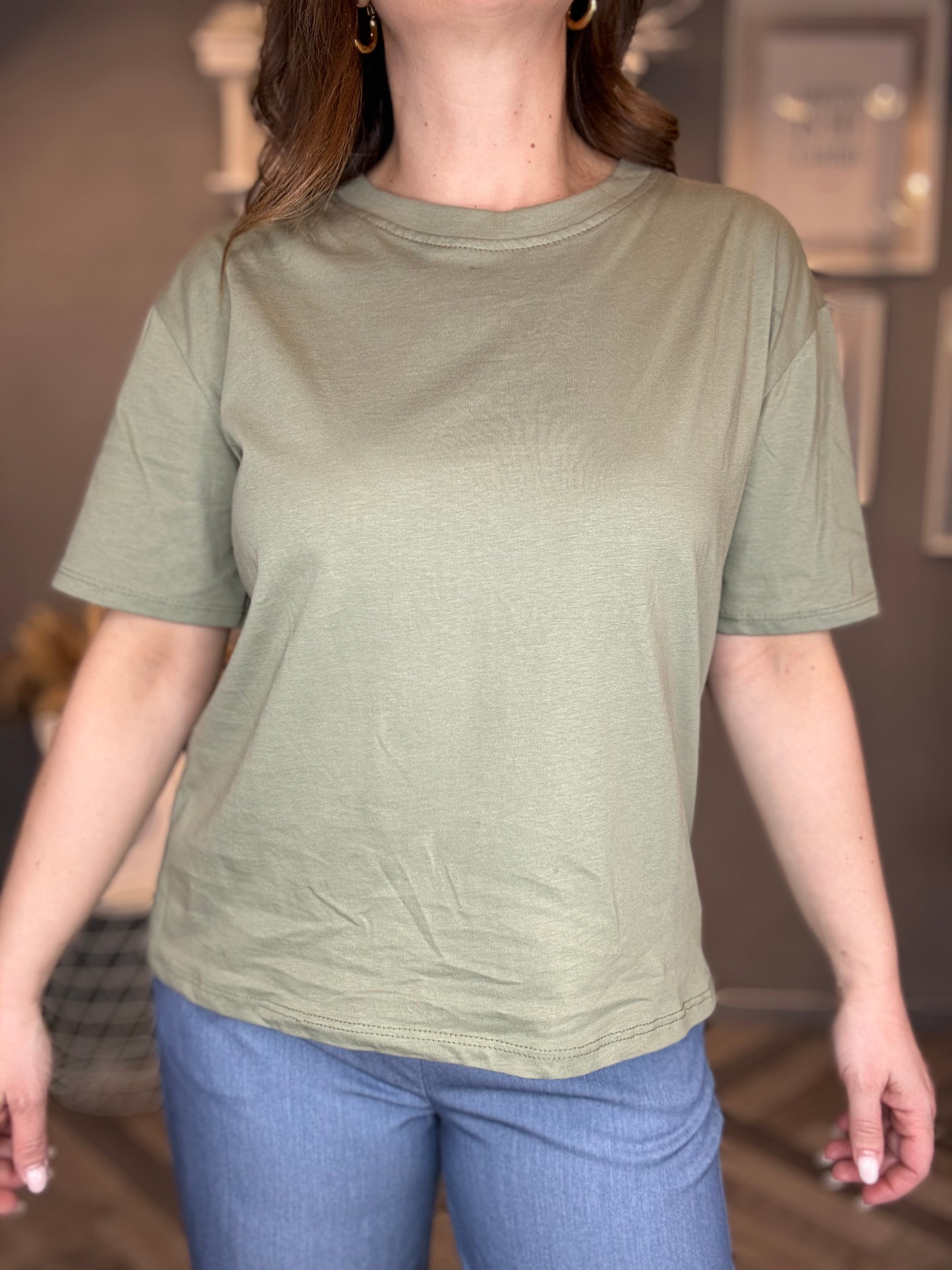 T-shirt soft basic verde salvia