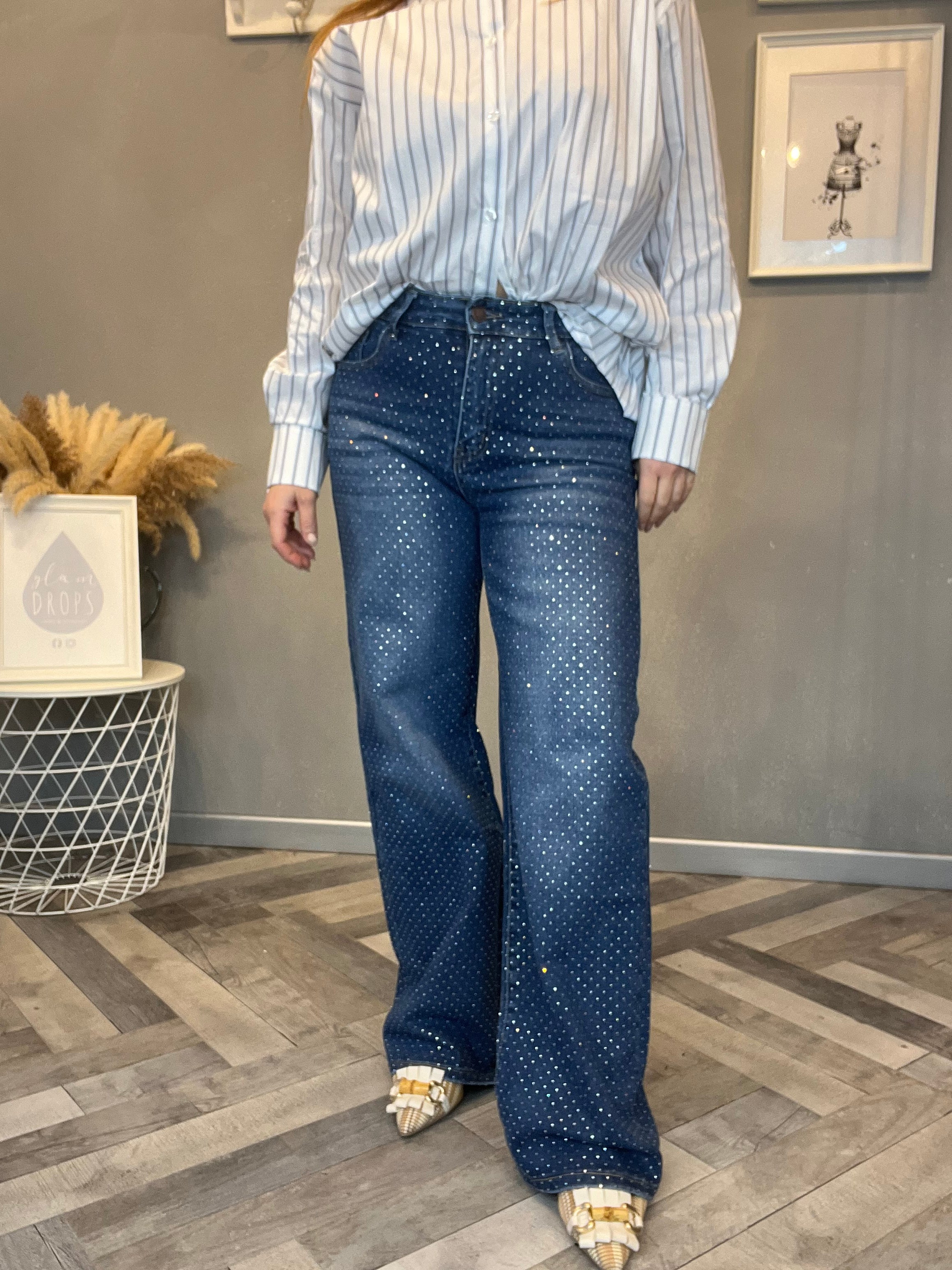 Jeans strass all over