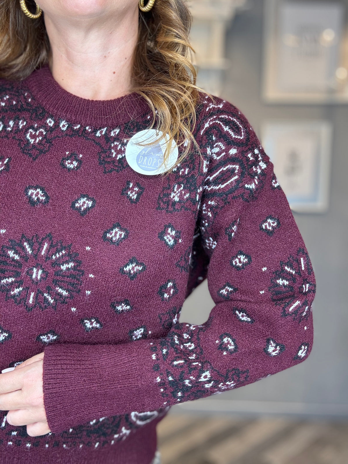 Maglione Bandana bordeaux