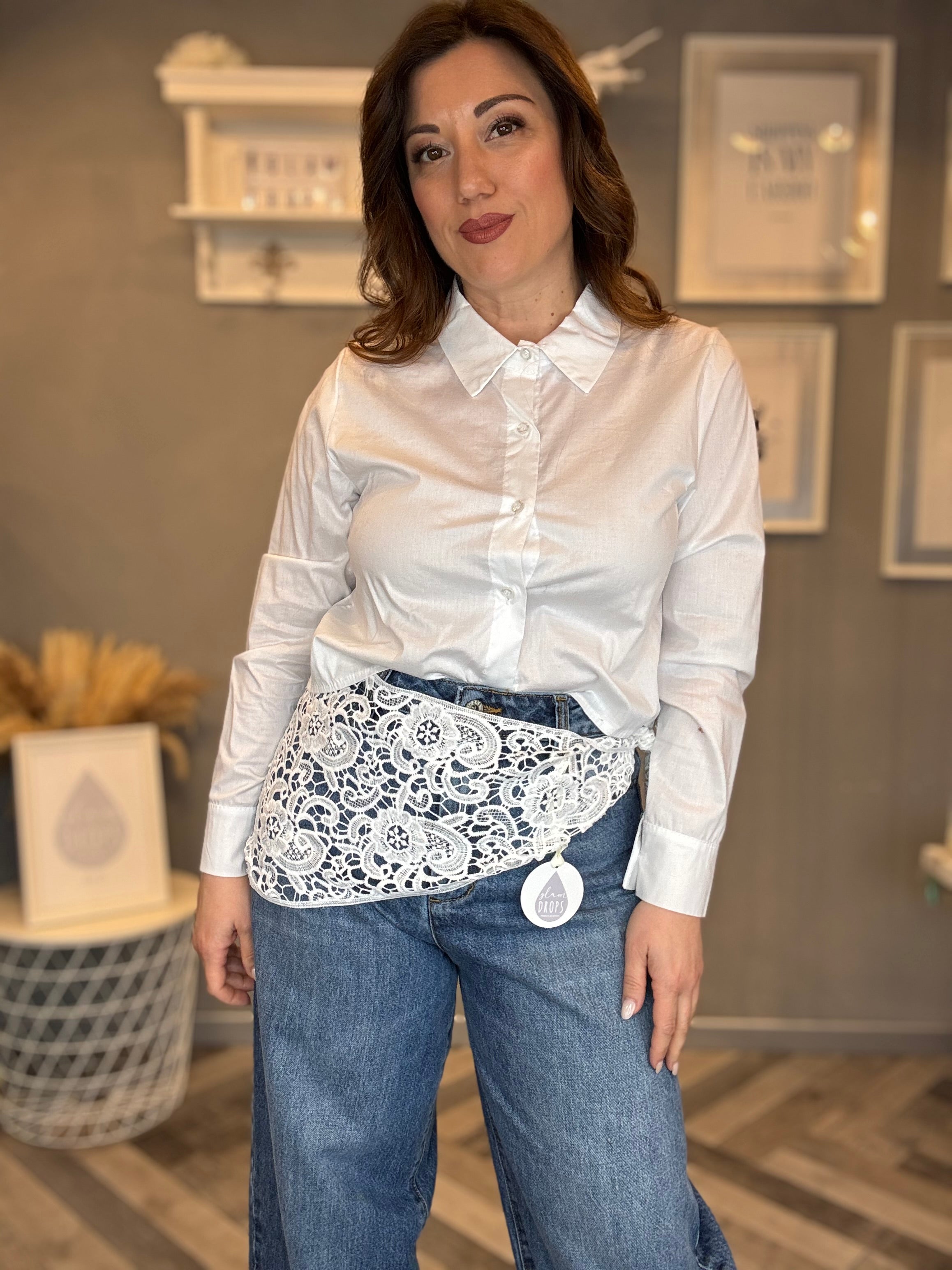 Foulard triangolare in pizzo fiori grandi