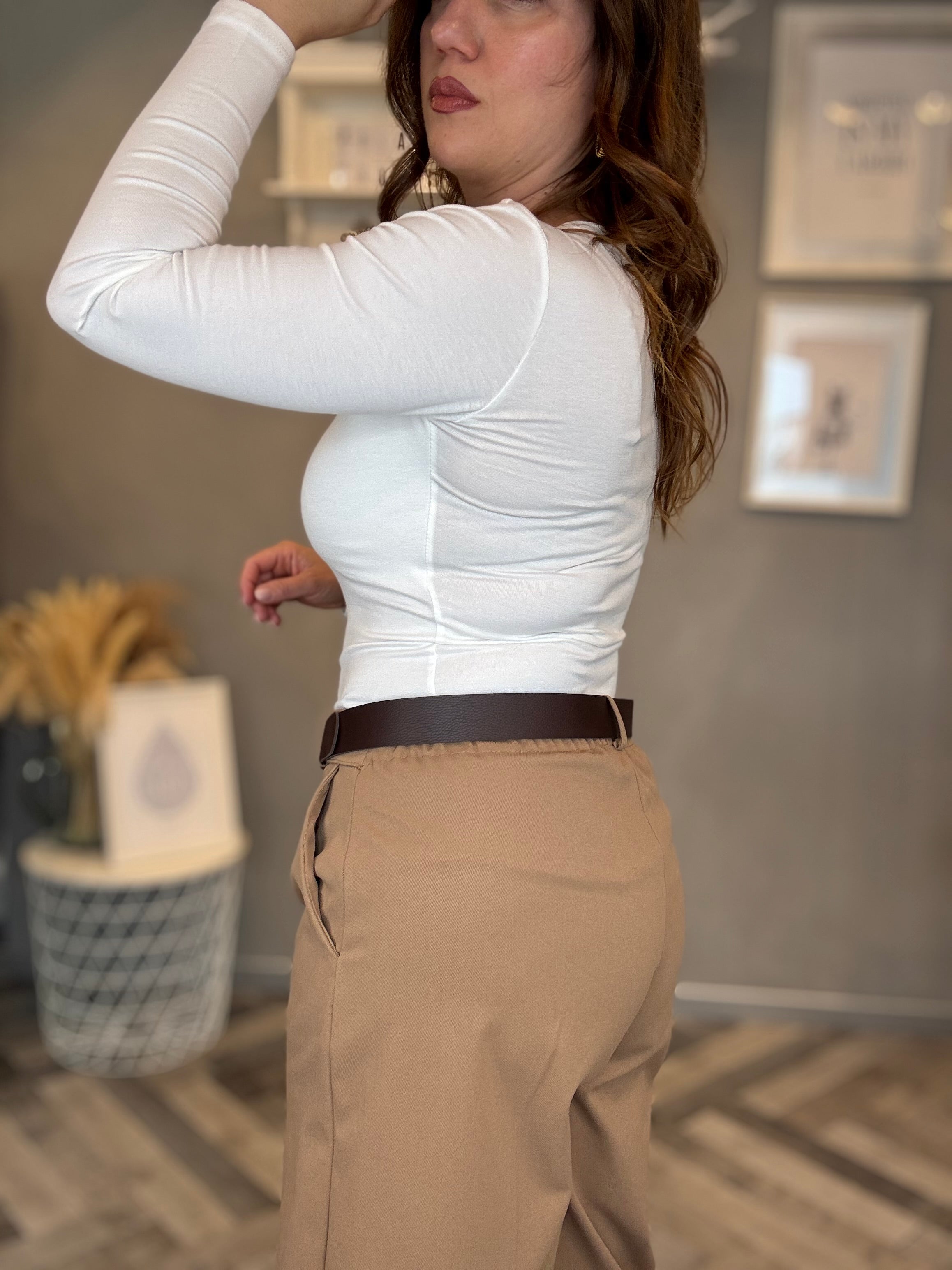 Pantalone biscotto strutturato