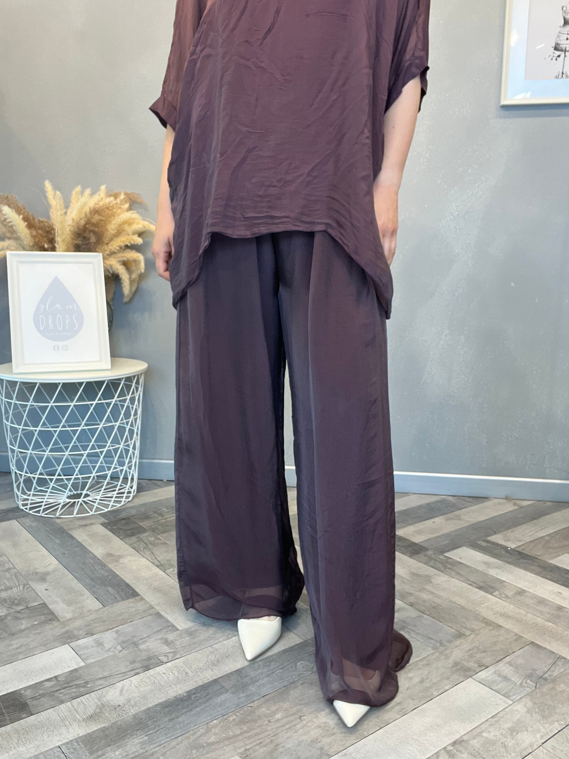 Coordinato satin vinaccia