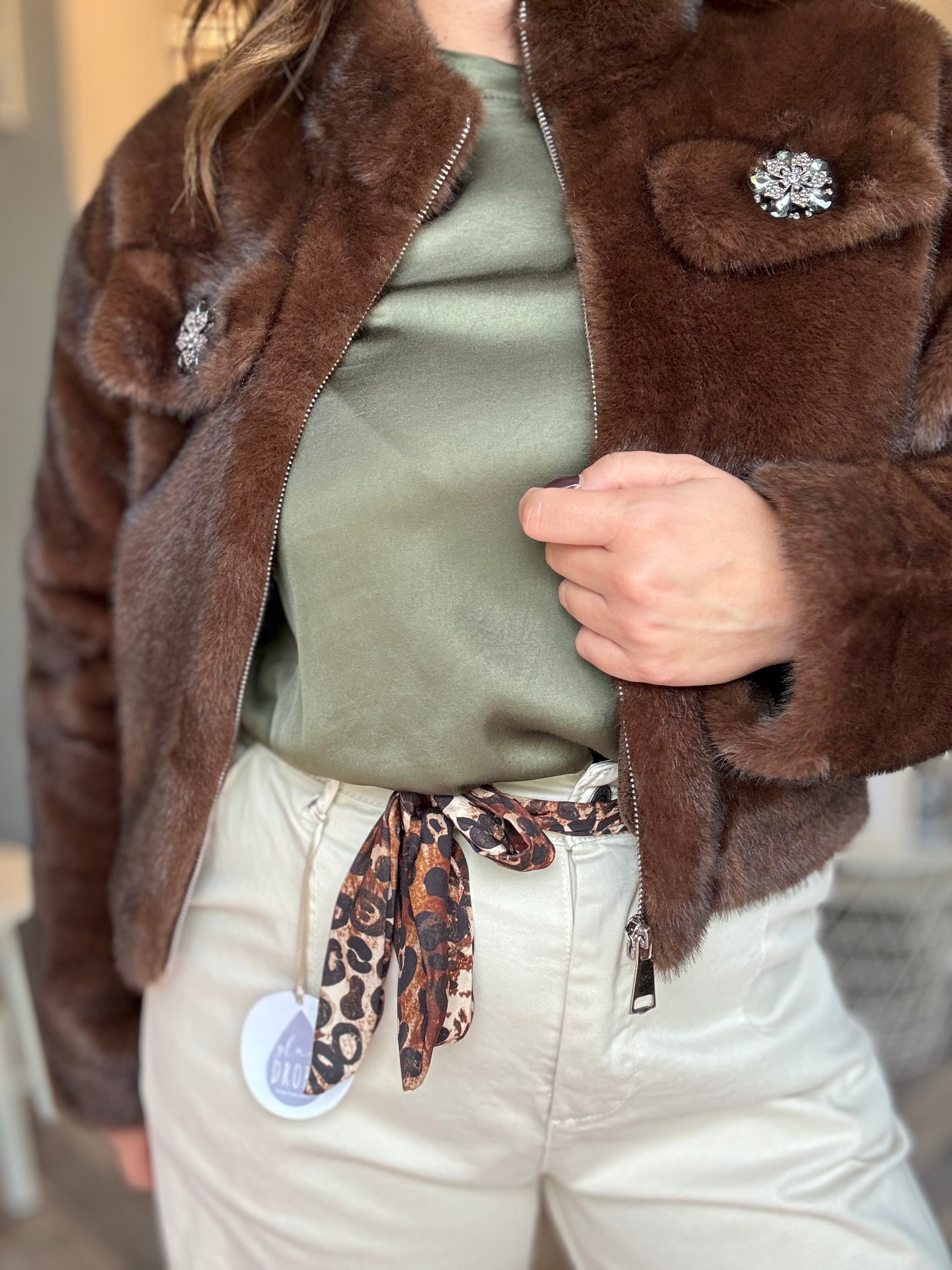 Pantalone palazzo con fusciacca leopardata