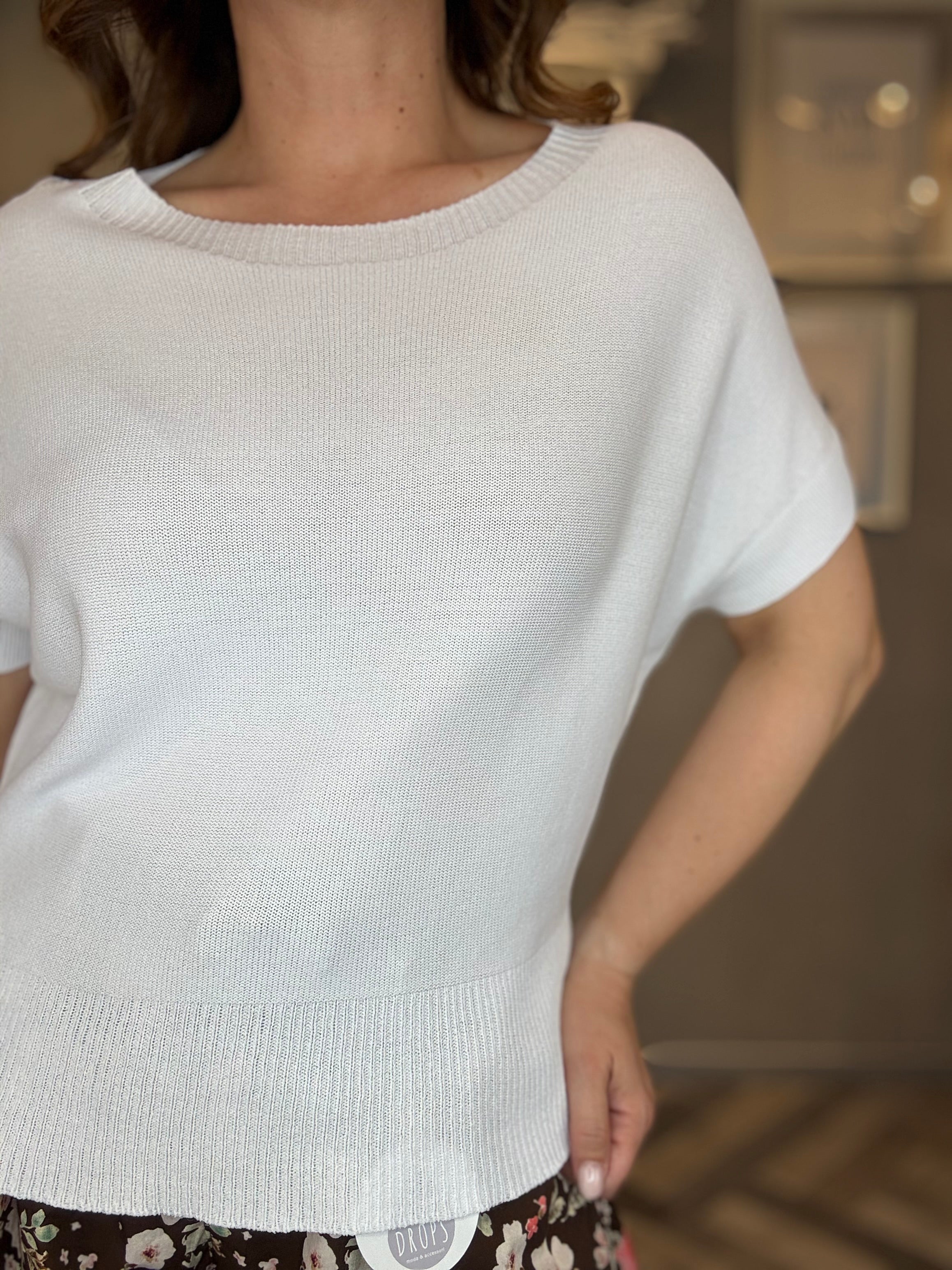 Maglia scollo morbido bianca
