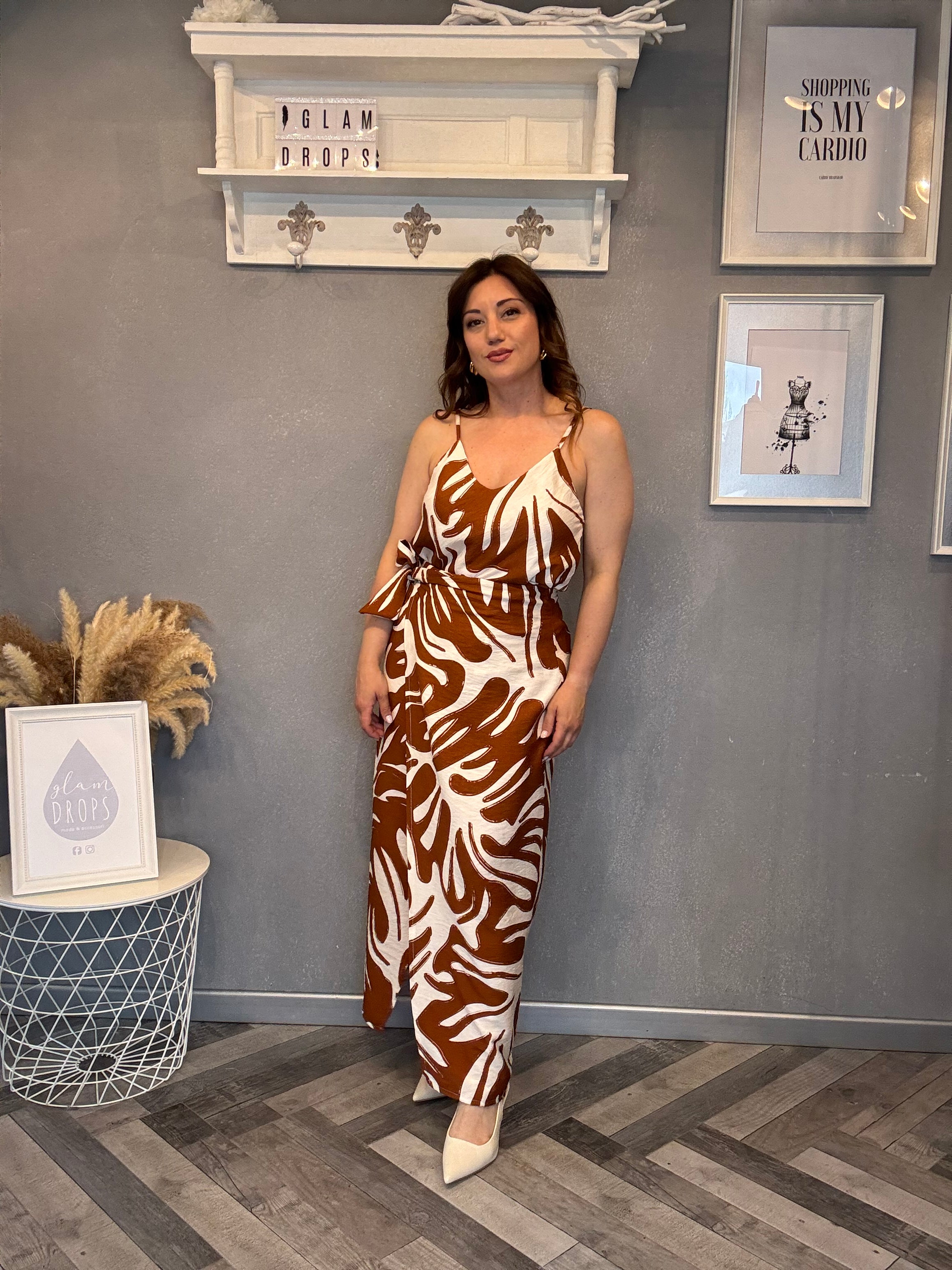 Coordinato Tropical chic cuoio