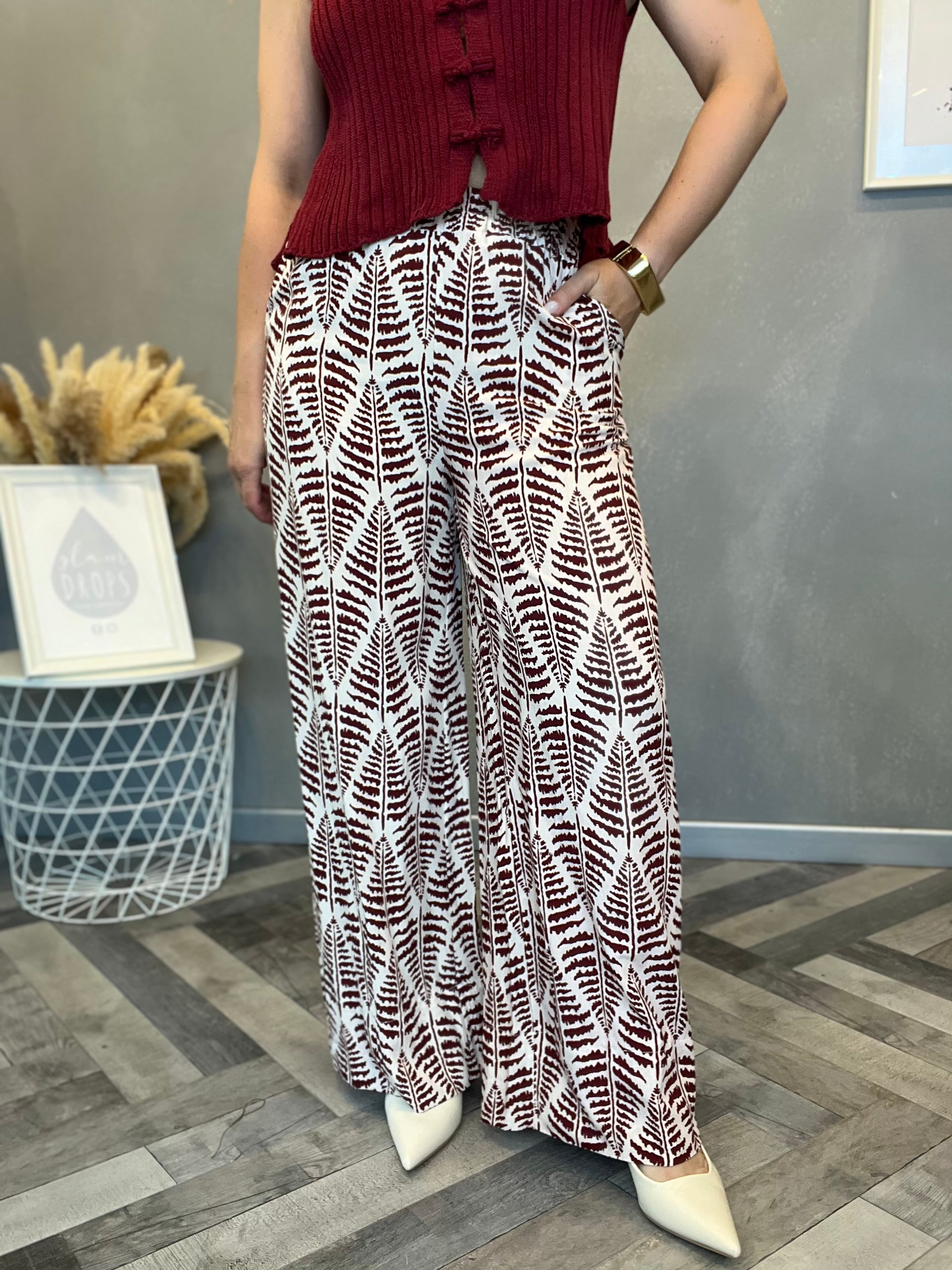 Pantalone felce bordeaux