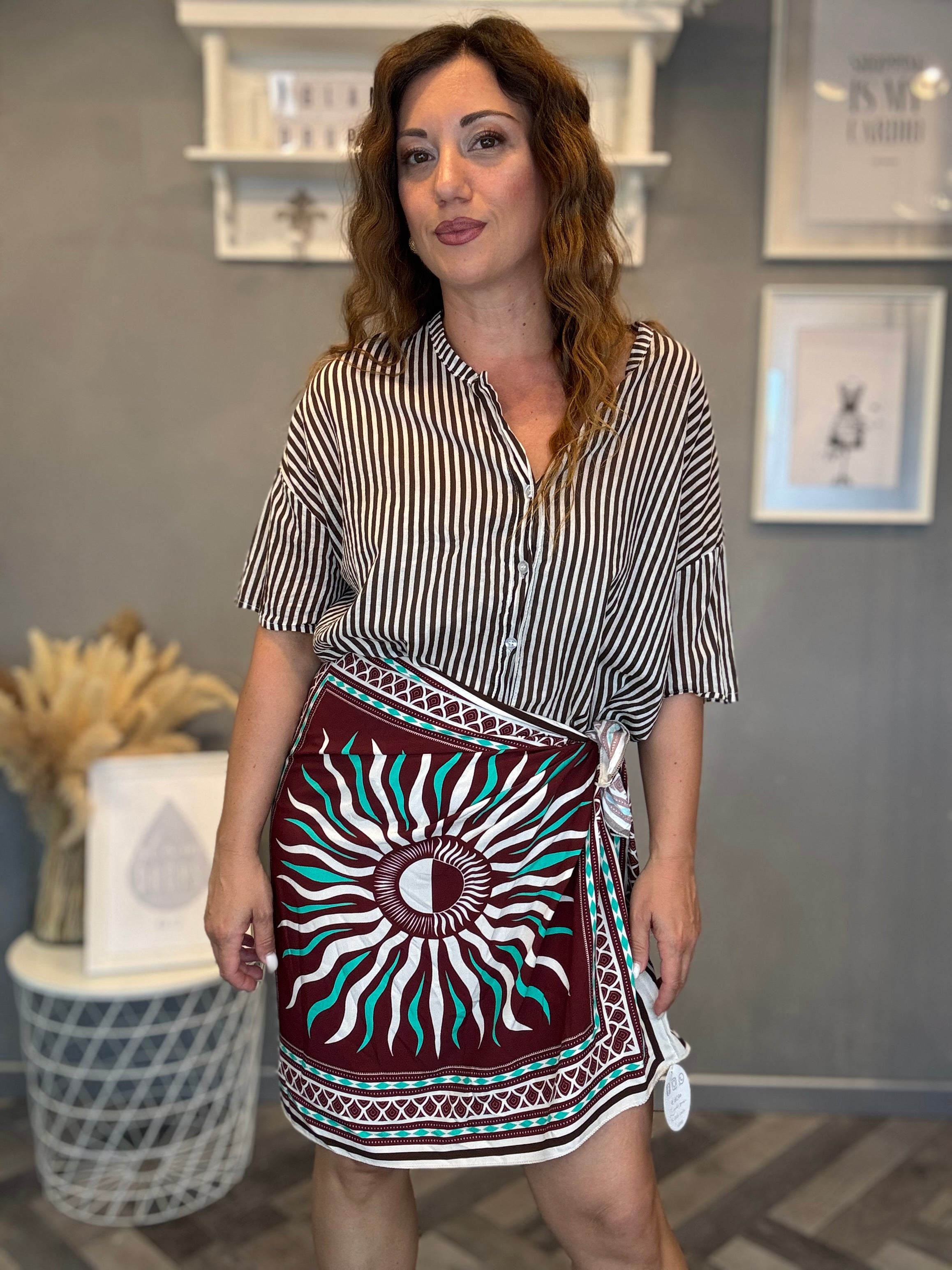 Camicia in mussola righe moro