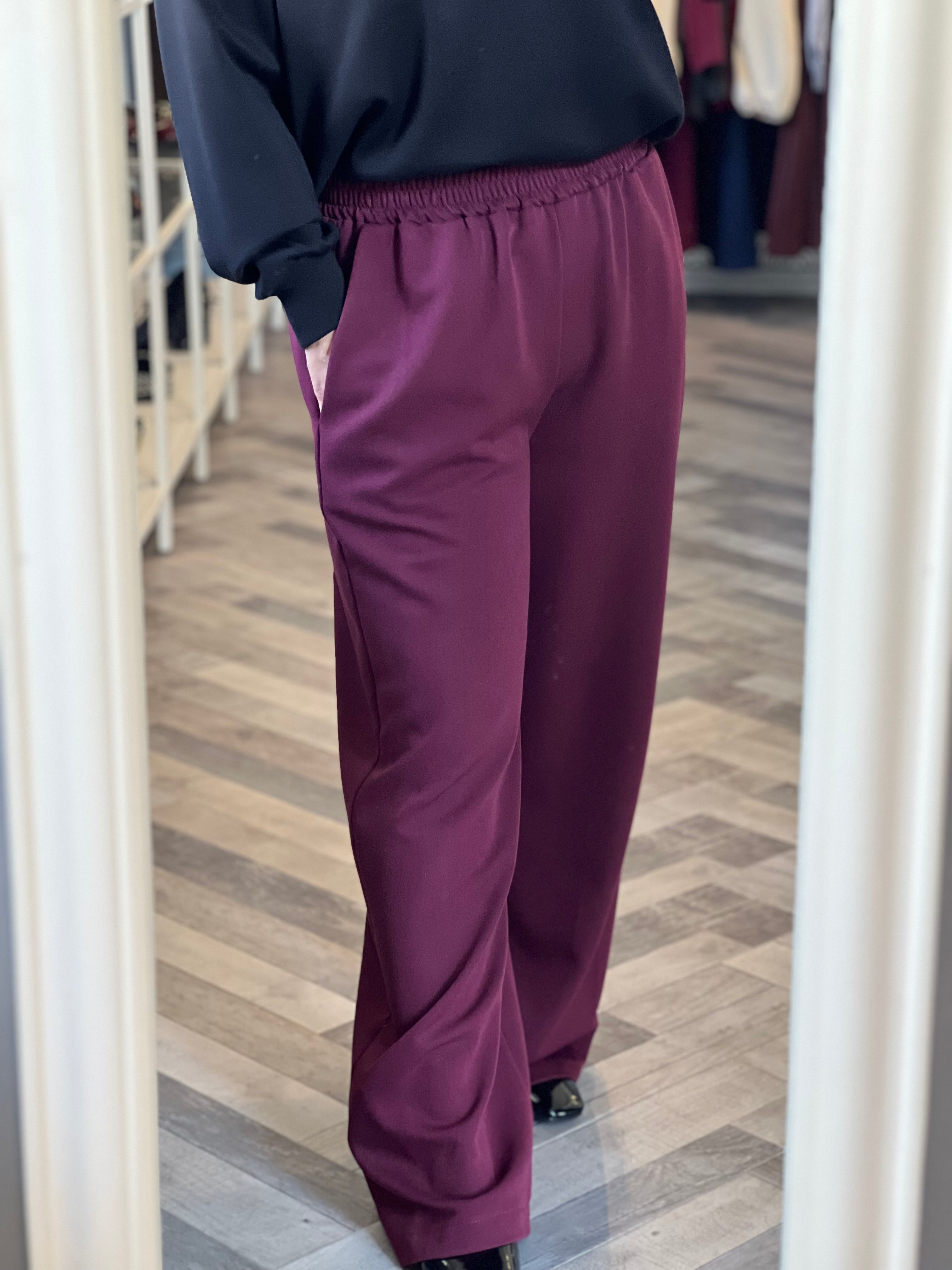 Lumina pantalone palazzo con elastico in vita