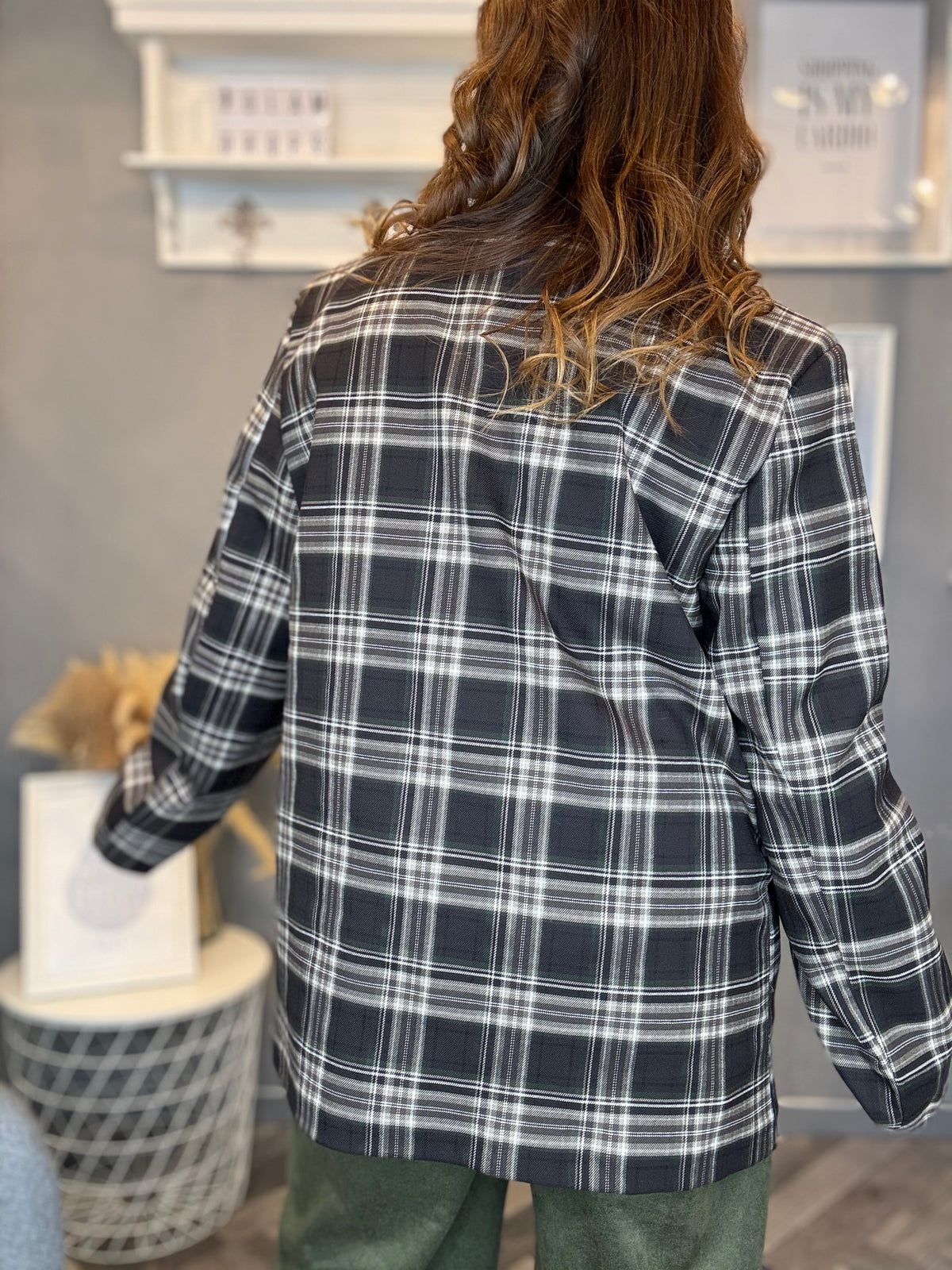 Blazer check moro e verde militare