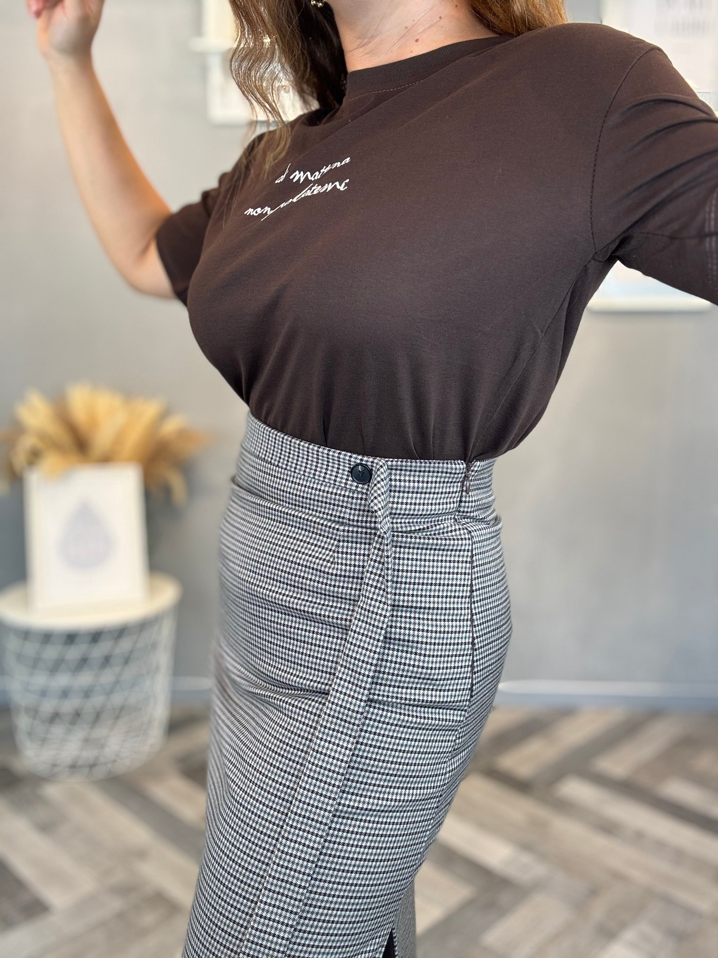 Gonna longuette check moro