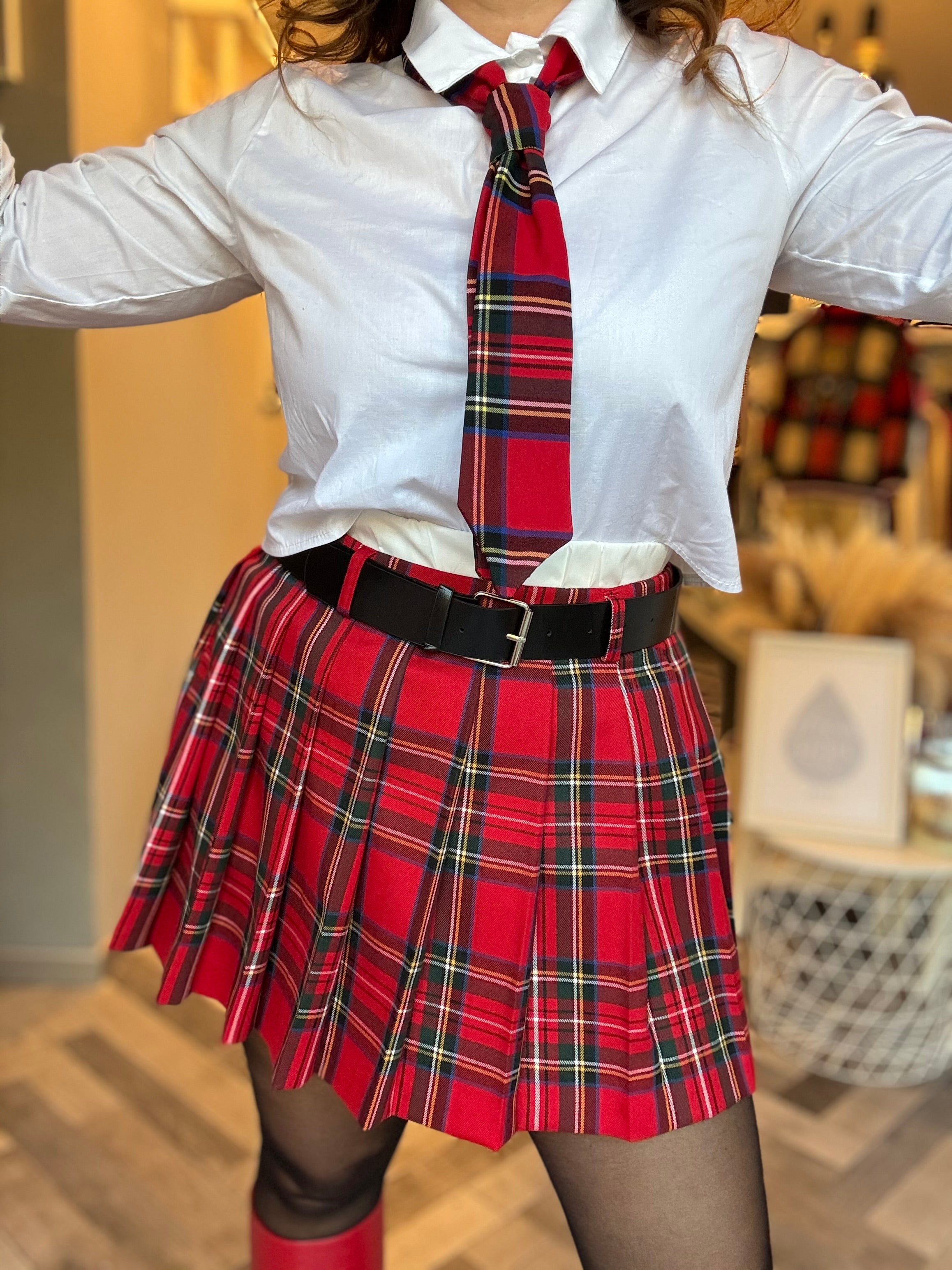 Lumina gonna scozzese a pieghe tartan
