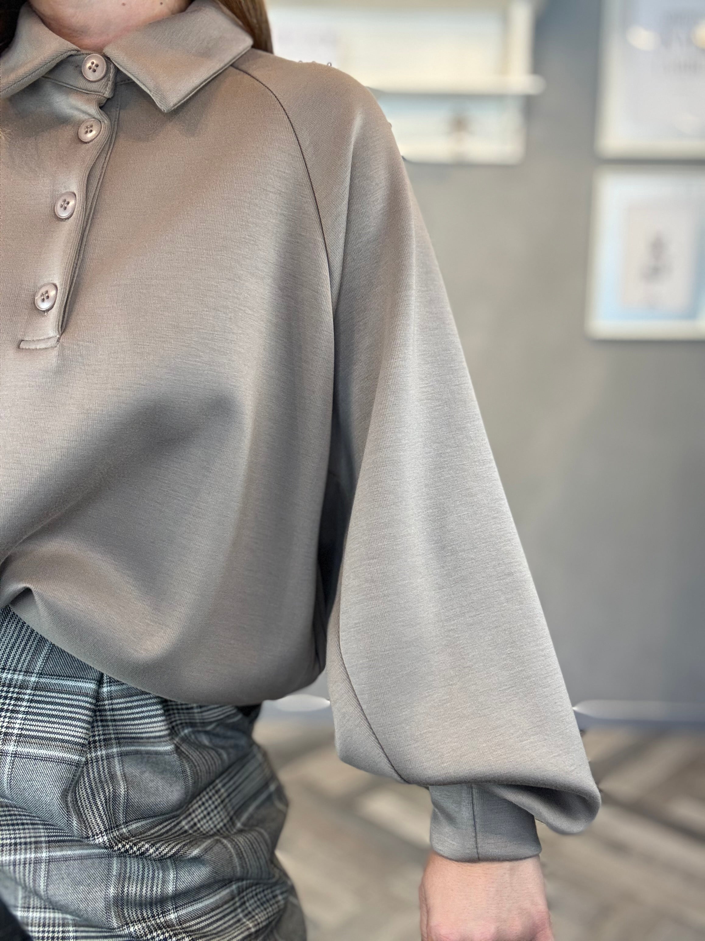 Lumina felpa polo cammello