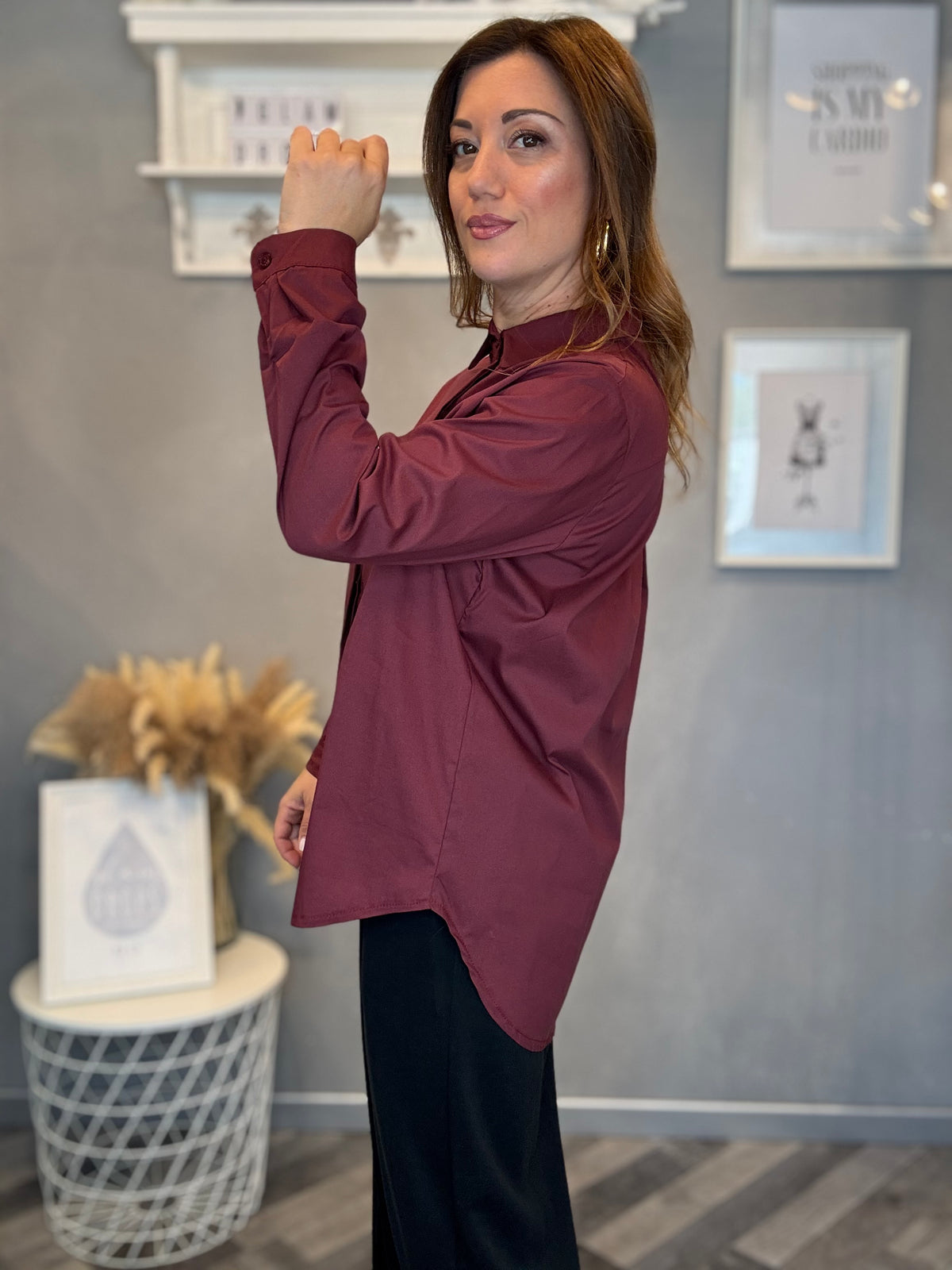 Camicia over Essential bordeaux