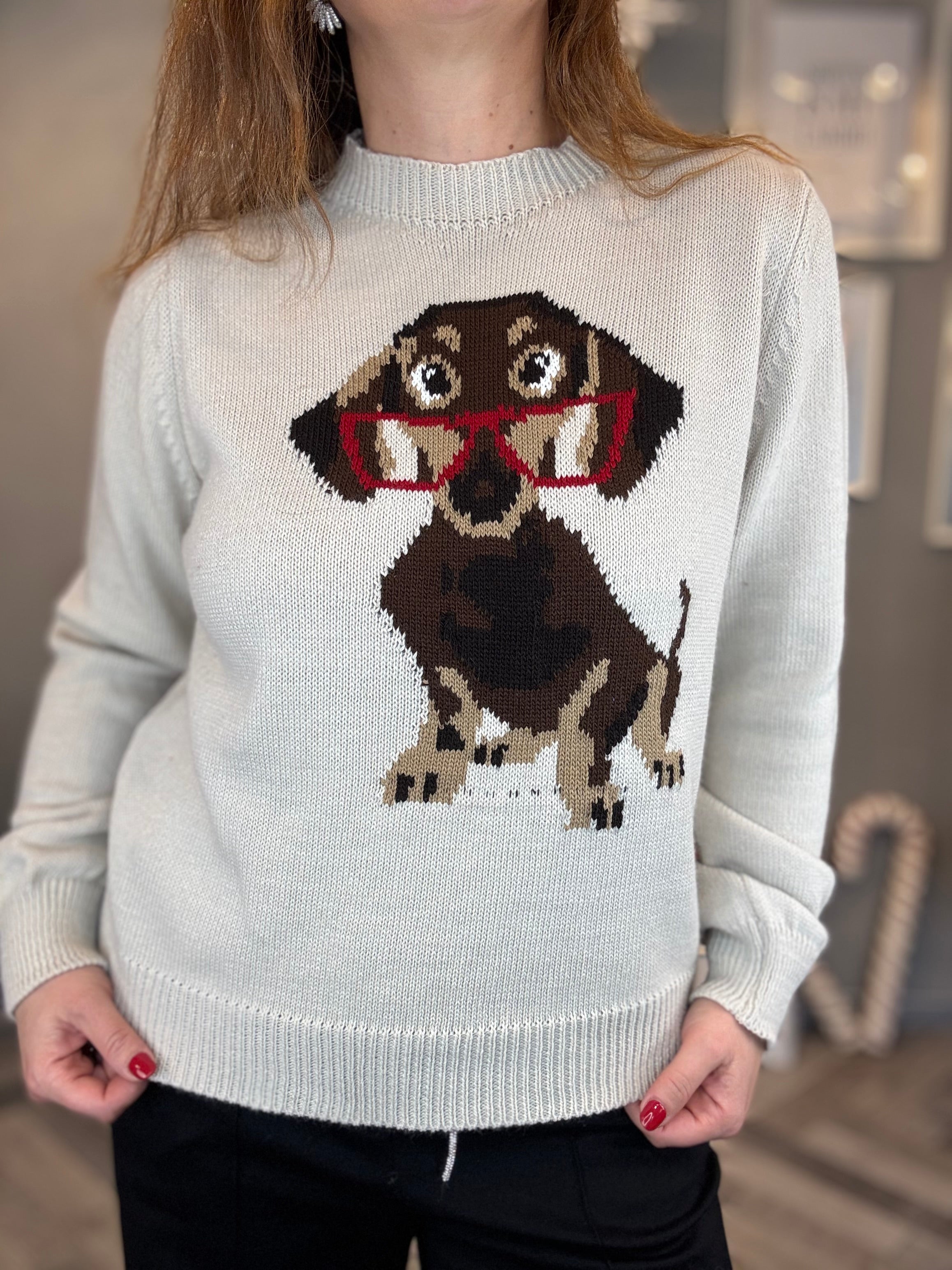 Maglioncino bassotto panna