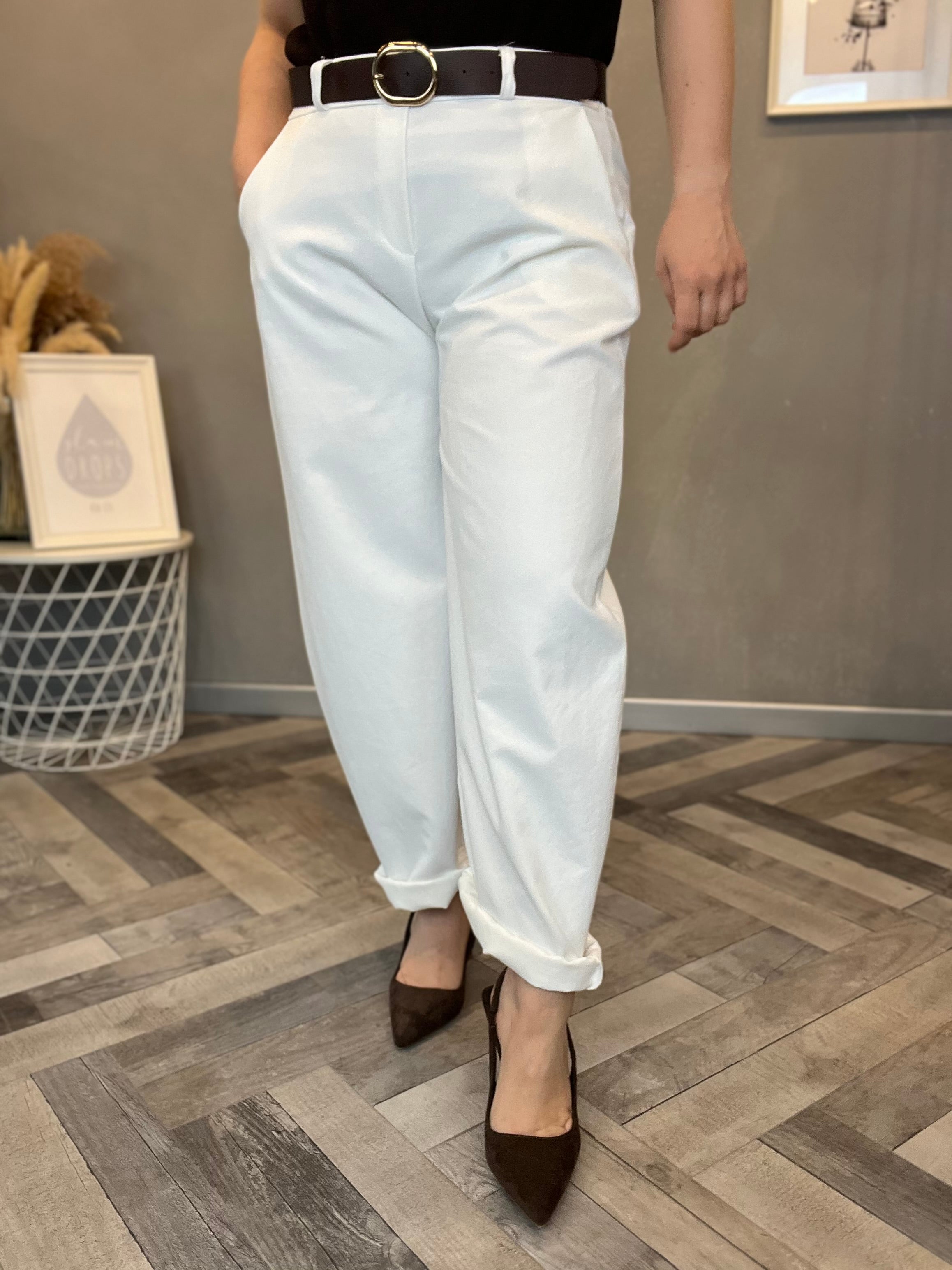 Pantalone bianco strutturato