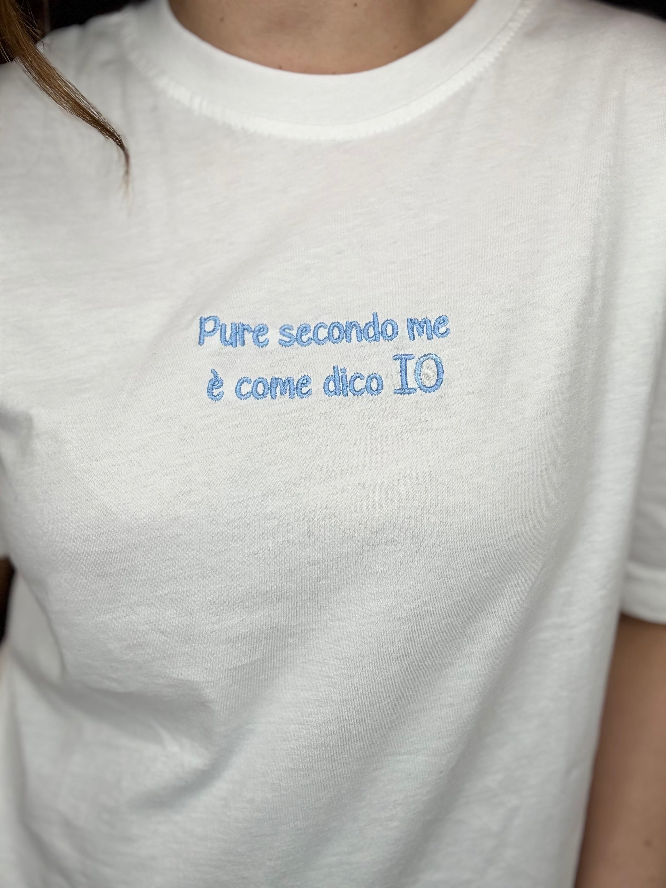 T-shirt Pure secondo me celeste