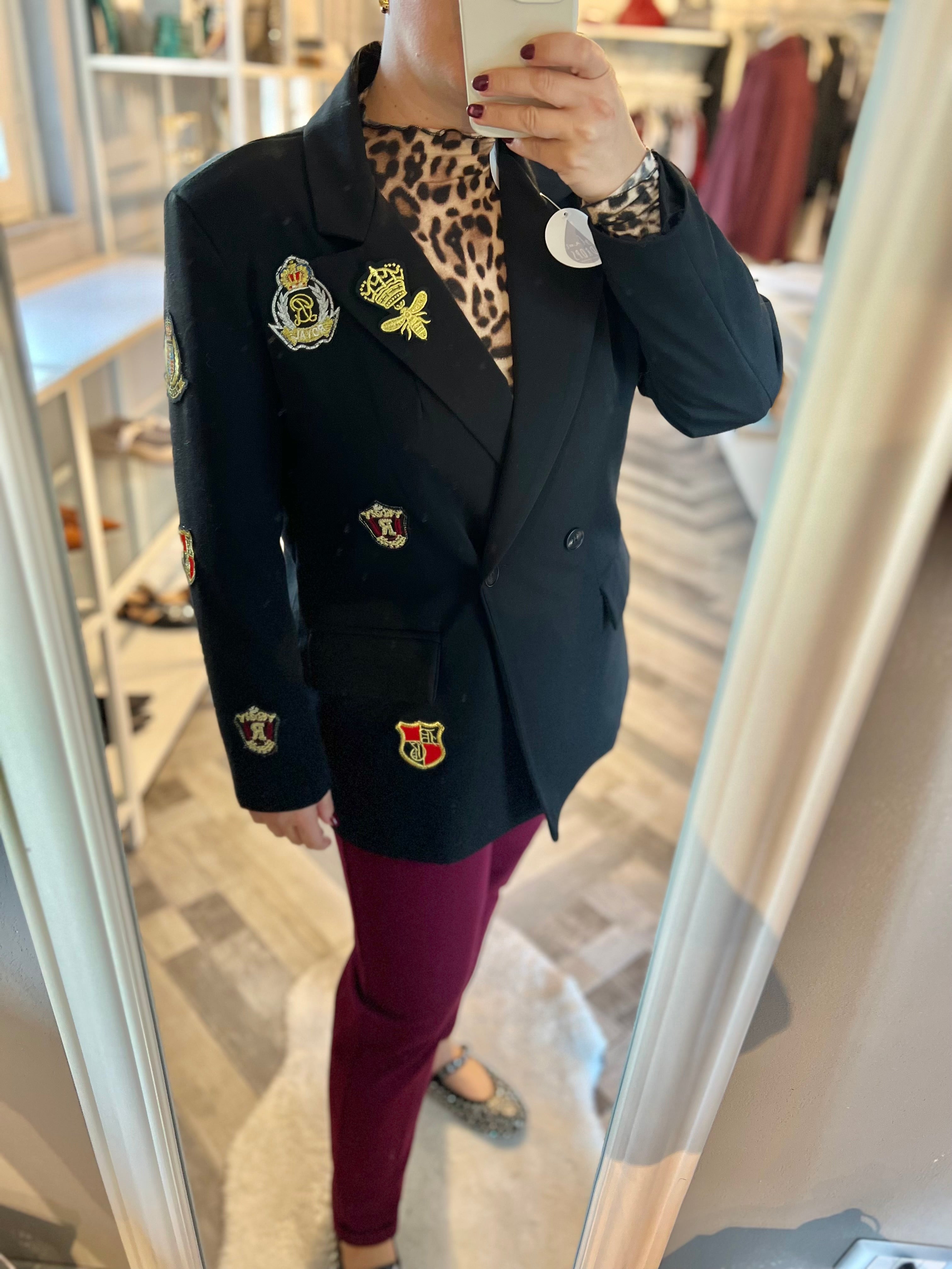 Blazer nero patch stemmi