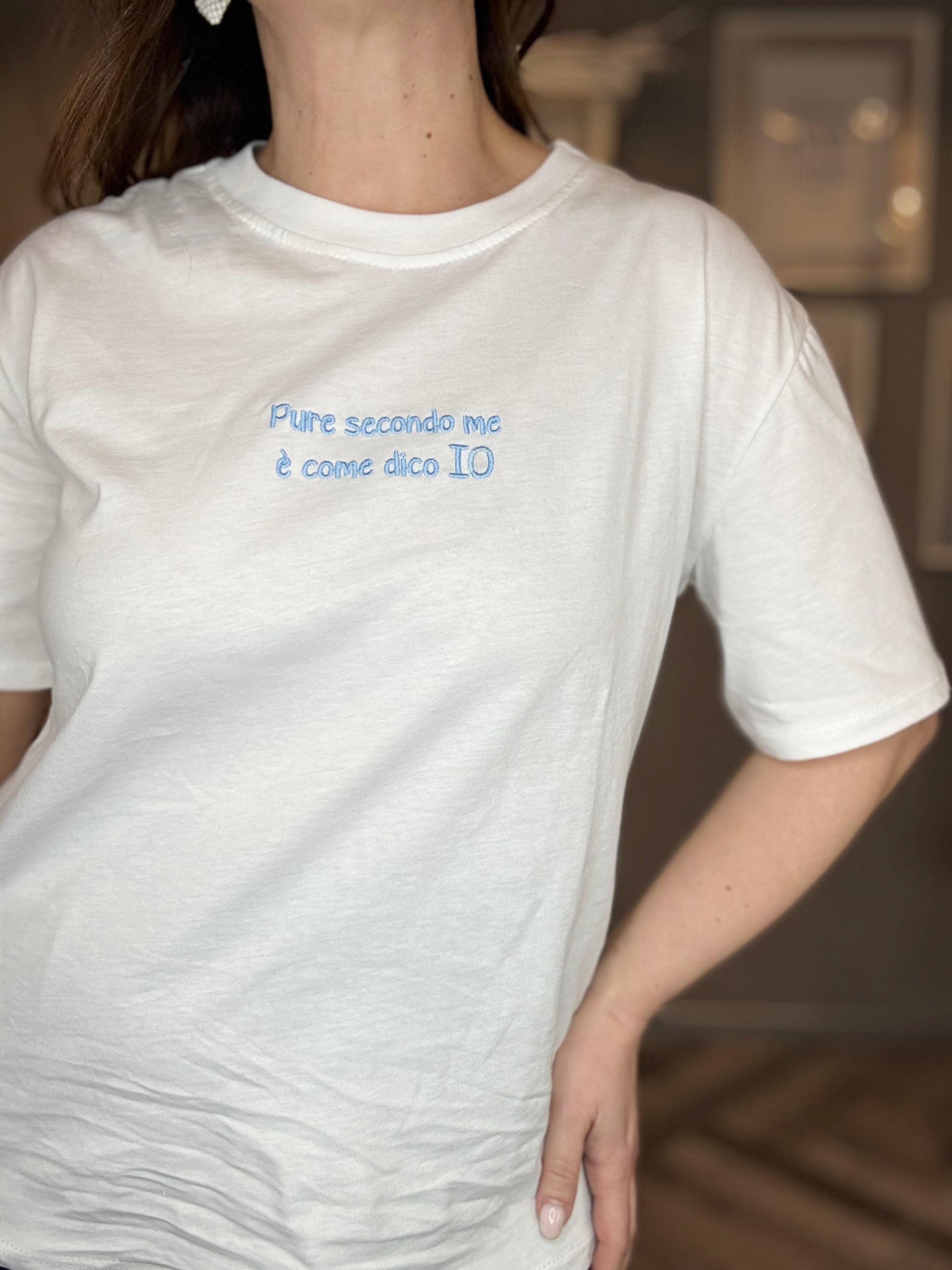 T-shirt Pure secondo me celeste